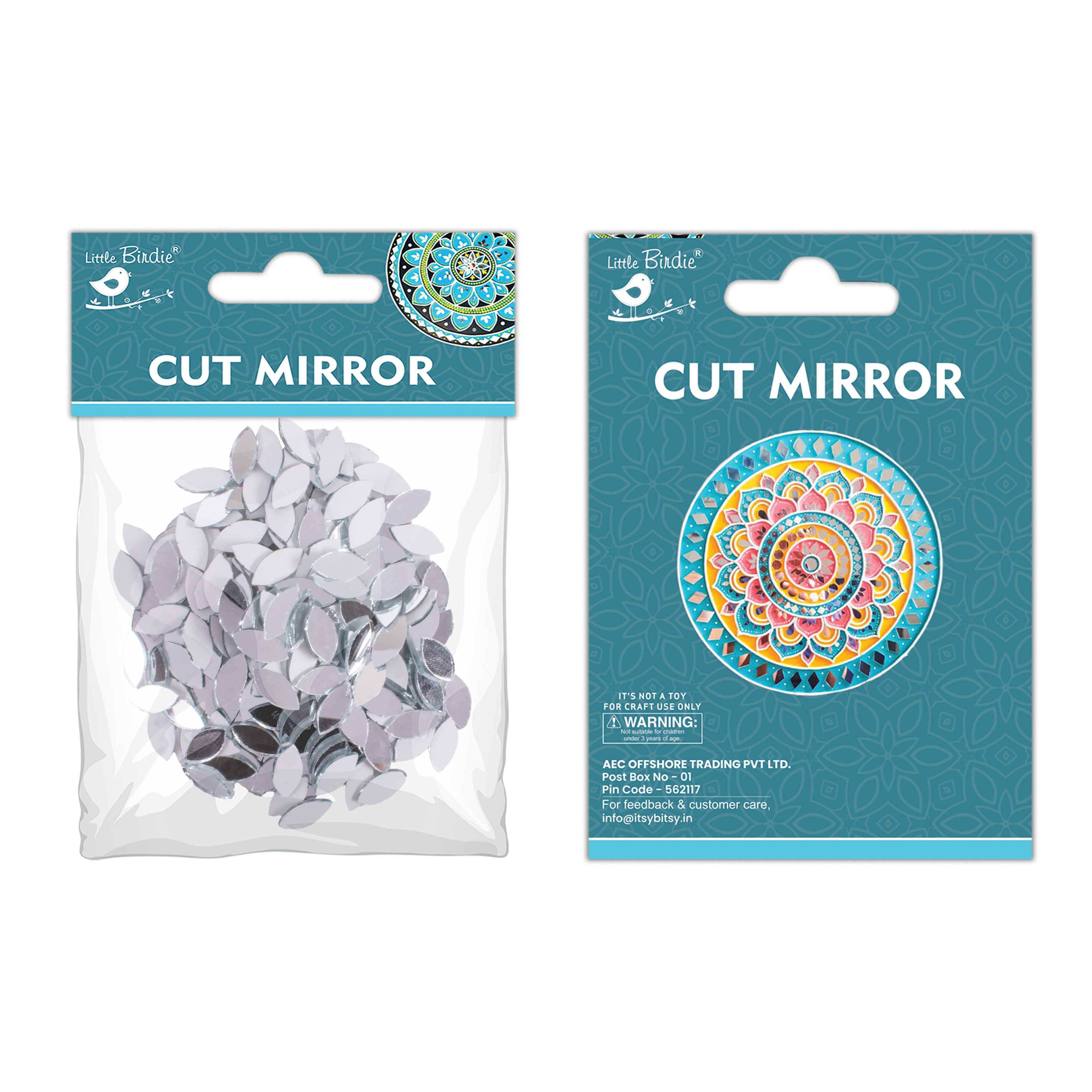 Cut Mirror Leaf 14Mm 50Gms Approx 355pc