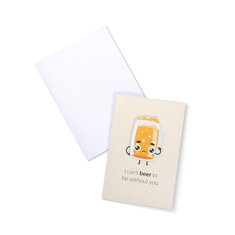 Greeting Card & Envelope Cant Beer To Be Without You 4 X 6Inch Approx 2 Pc