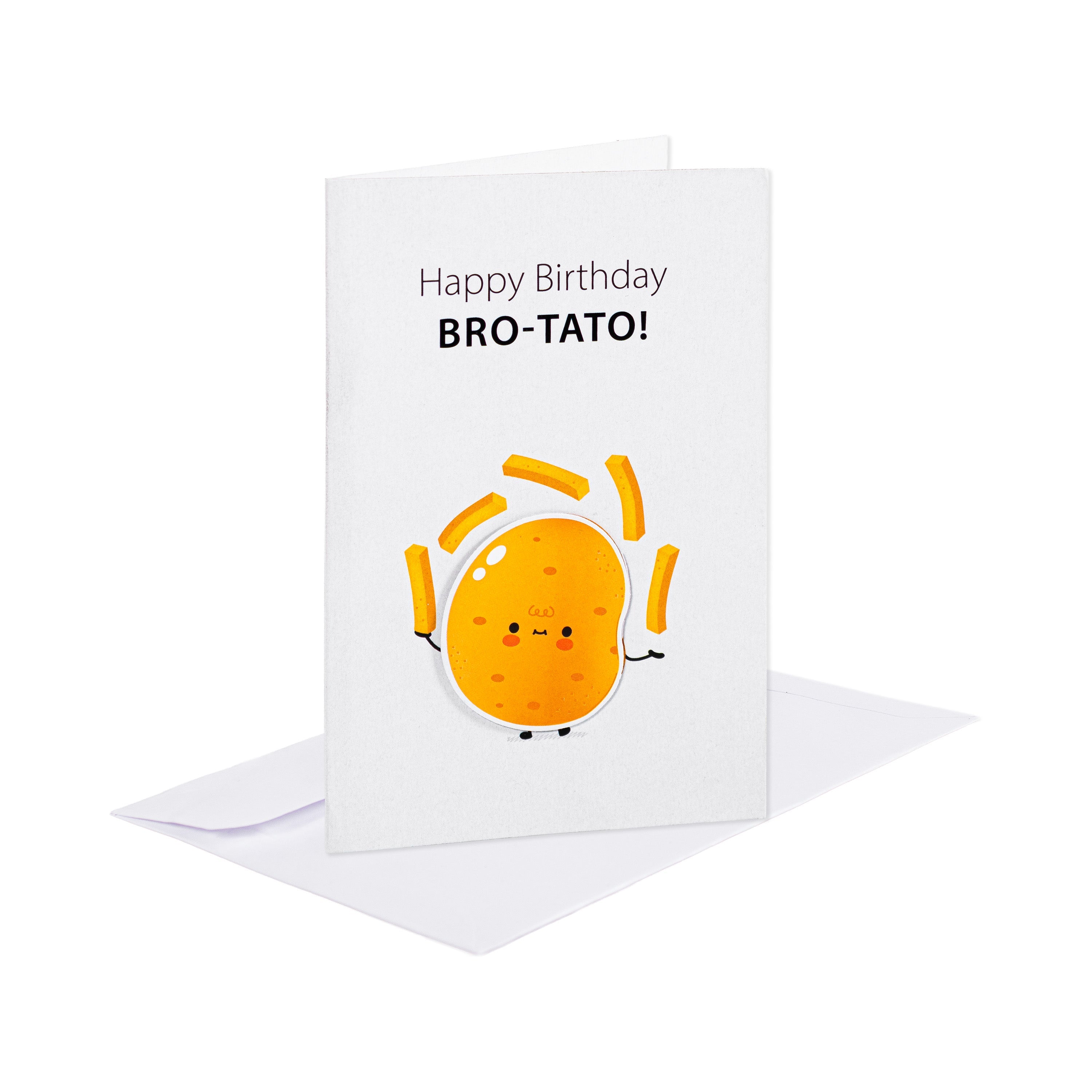 Greeting Card & Envelope Happy Birthday Bro-Tato 4 X 6inch Approx 2pc