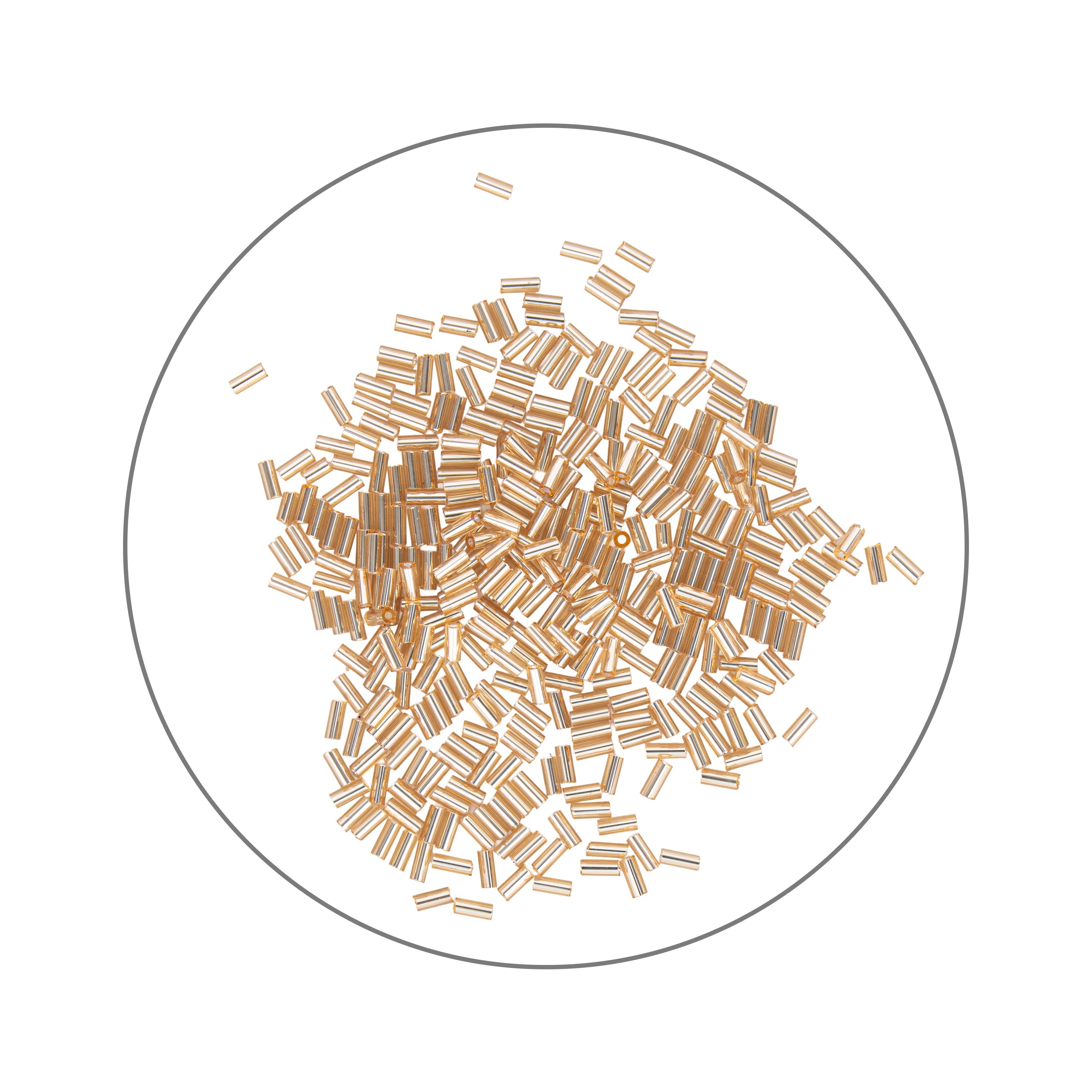 Buggle Beads (White Silver & Gold) 3mm 3 layer Each 10grm