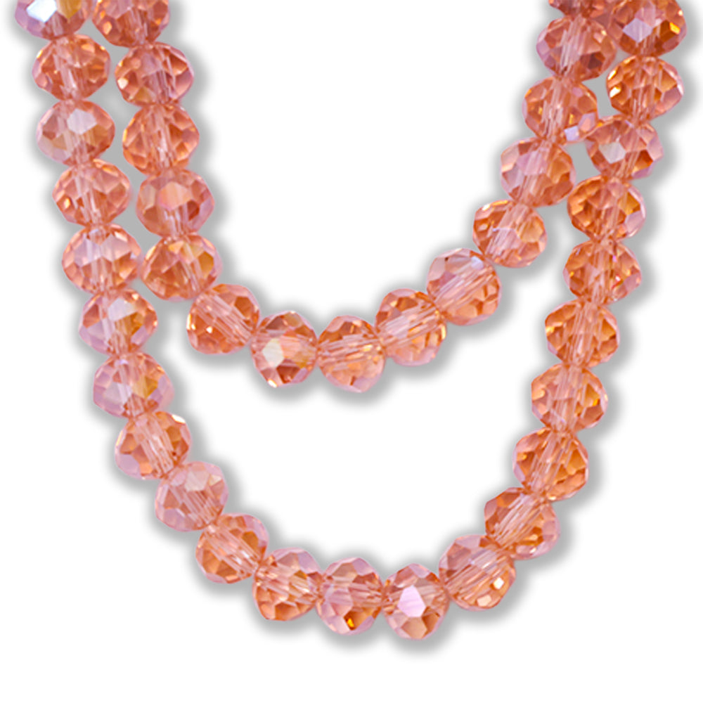 Fire Polished Beads Pink Diamond 6mm 1 String