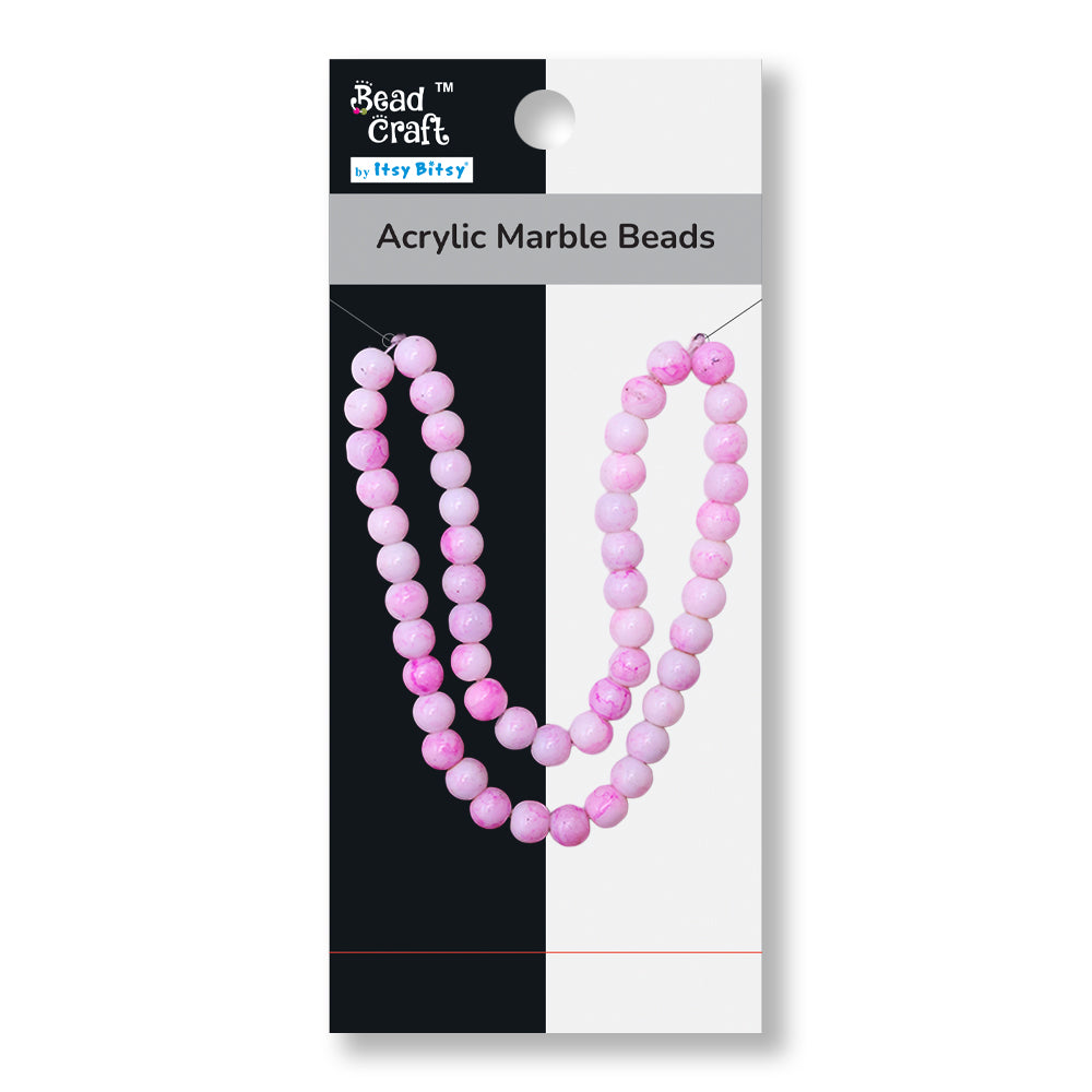 Acrylic Marble Beads Rose Fusion 1 String