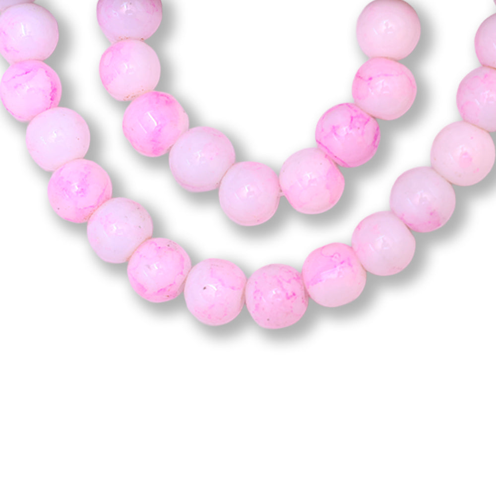 Acrylic Marble Beads Rose Fusion 1 String