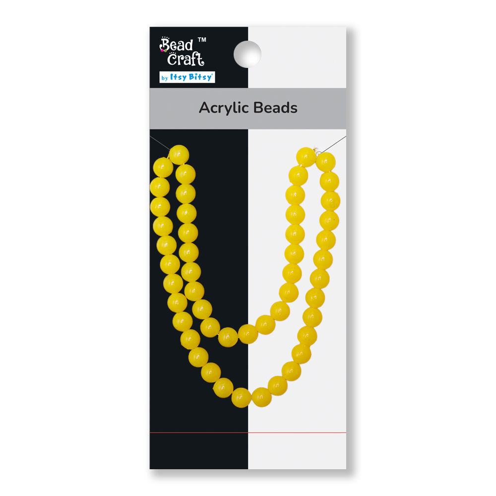 Acrylic Beads Sunny Yellow 1 String