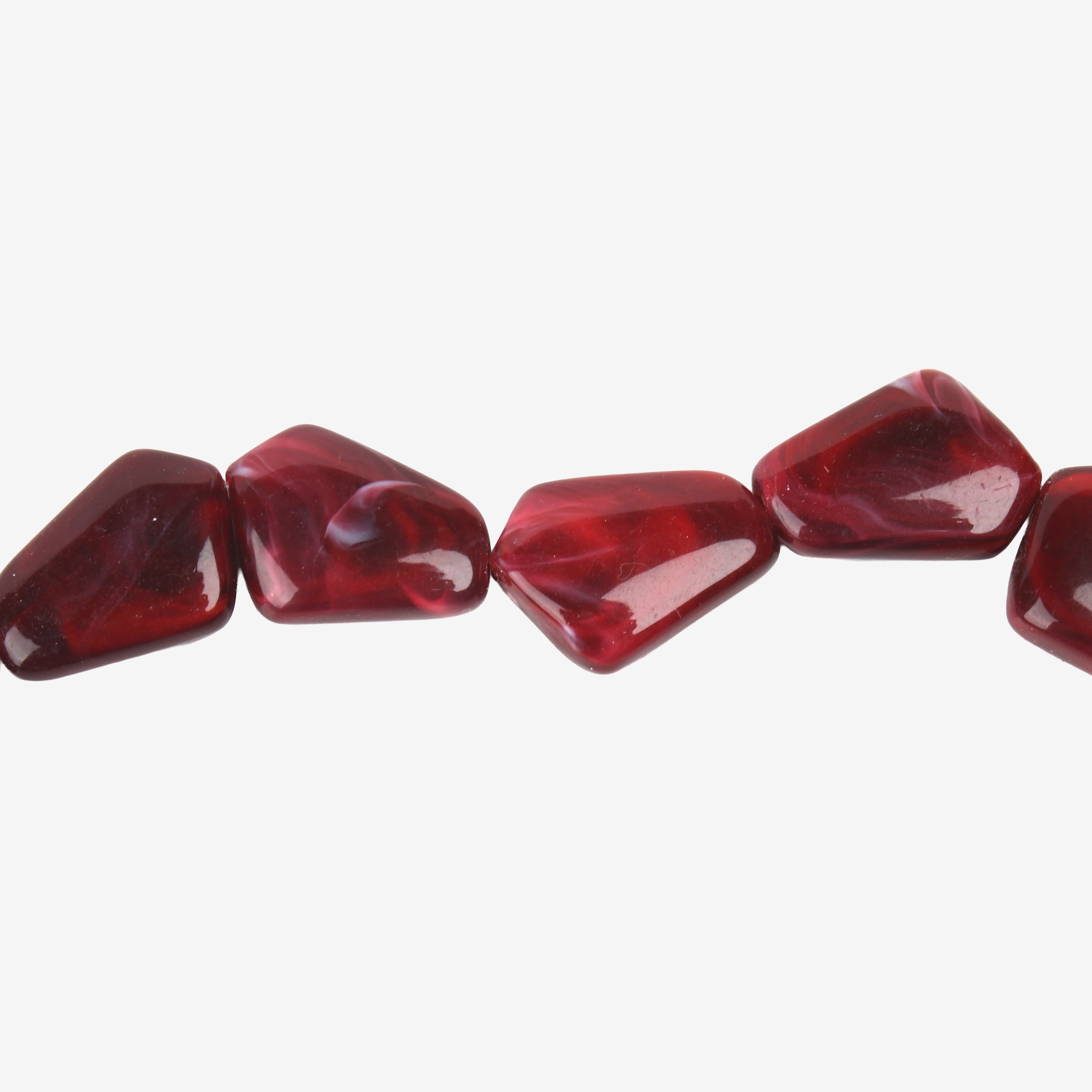 Designer Acrylic Beads Red Marble Approx 25gm 1 String (Big)