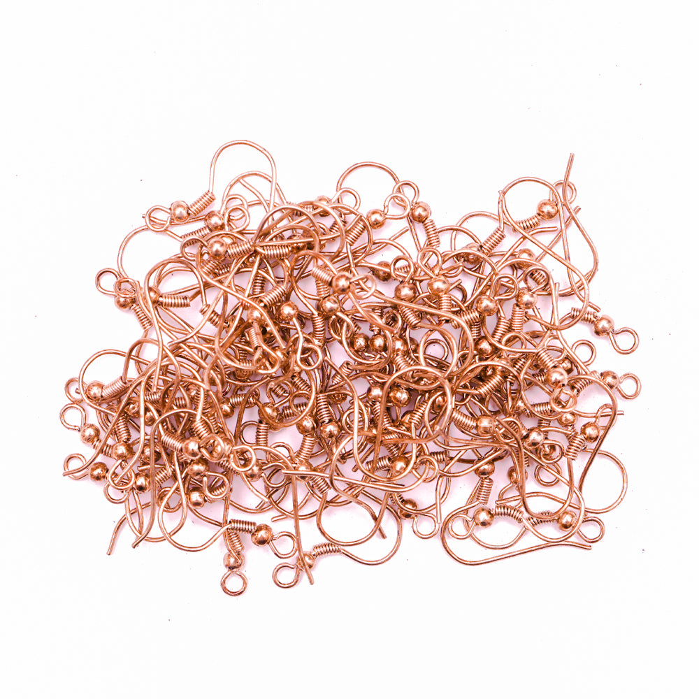 Jewellery Findings Ear Wire Hooks & Jump Rings 8Mm Rose Gold 40 Pcs