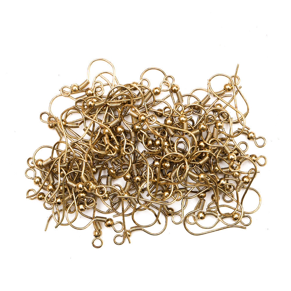 Jewellery Findings Ear Wire Hooks Antique Gold 25 Gm