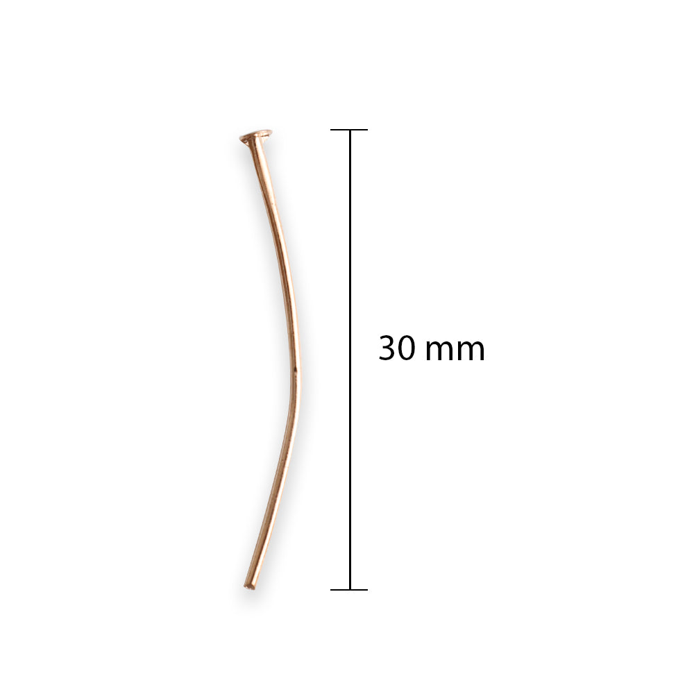 Jewellery Findings Head Pin 30Mm Rose Gold 25 Gm