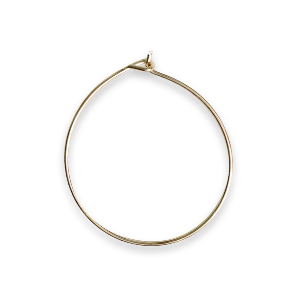 Jewellery Findings Ear Hoops Round 40Mm Dia Gold 6 Pcs