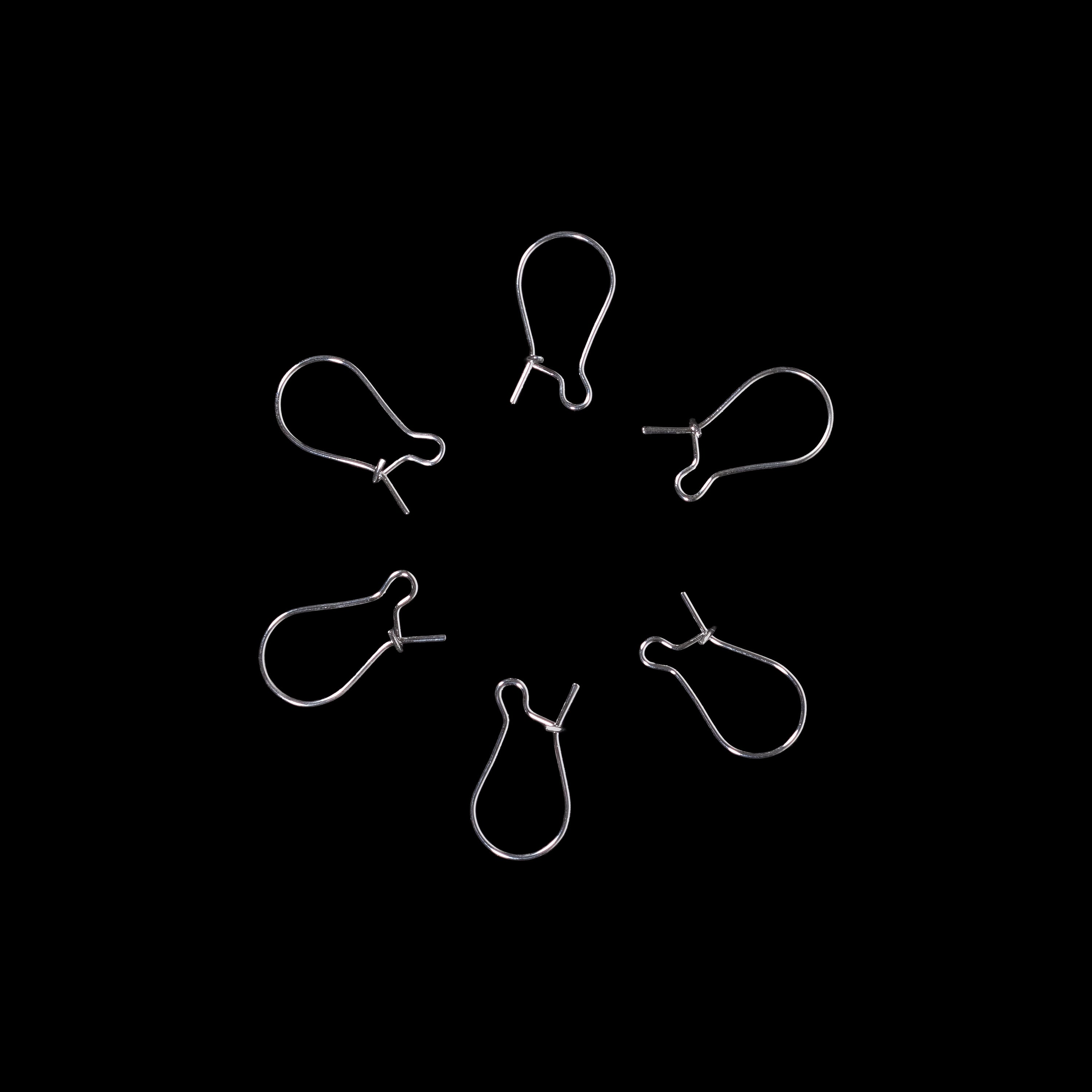 Jewellery Findings Drop Clasps U Hoop 20mm Silver 6Pc
