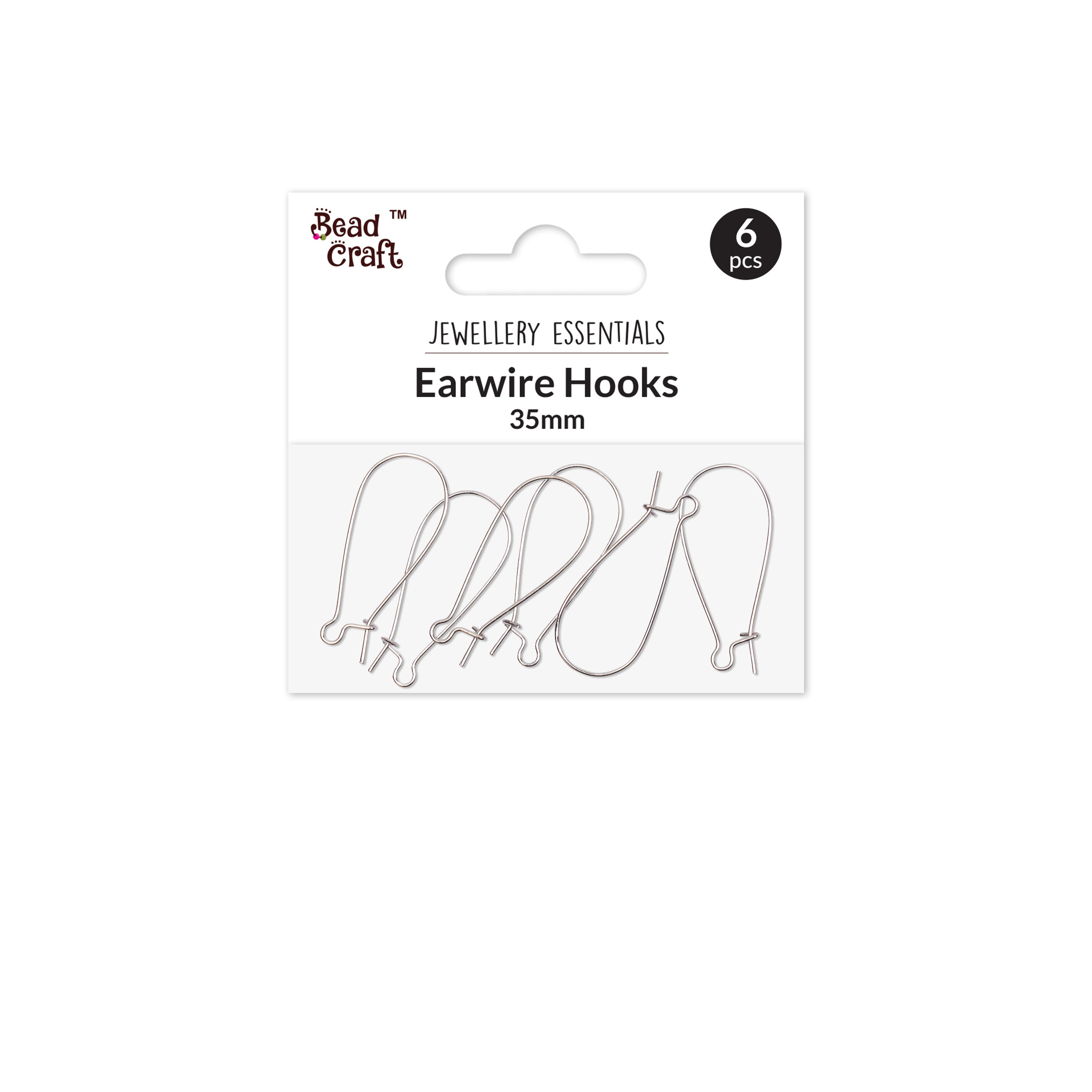 Jewellery Findings Drop Clasps U Hoop 35mm Nickel 6Pc