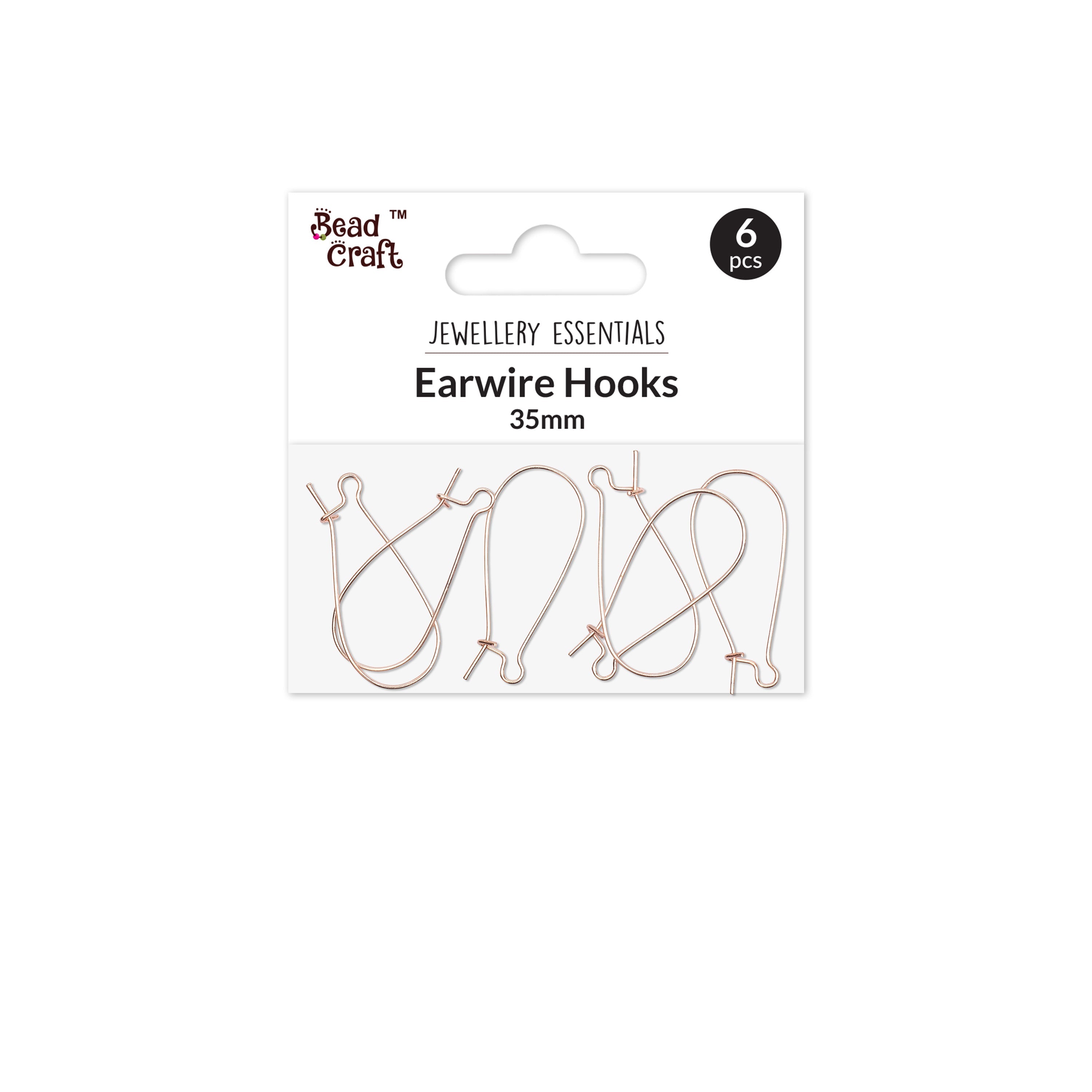 Jewellery Findings Drop Clasps U Hoop 35mm Rose Gold 6Pc
