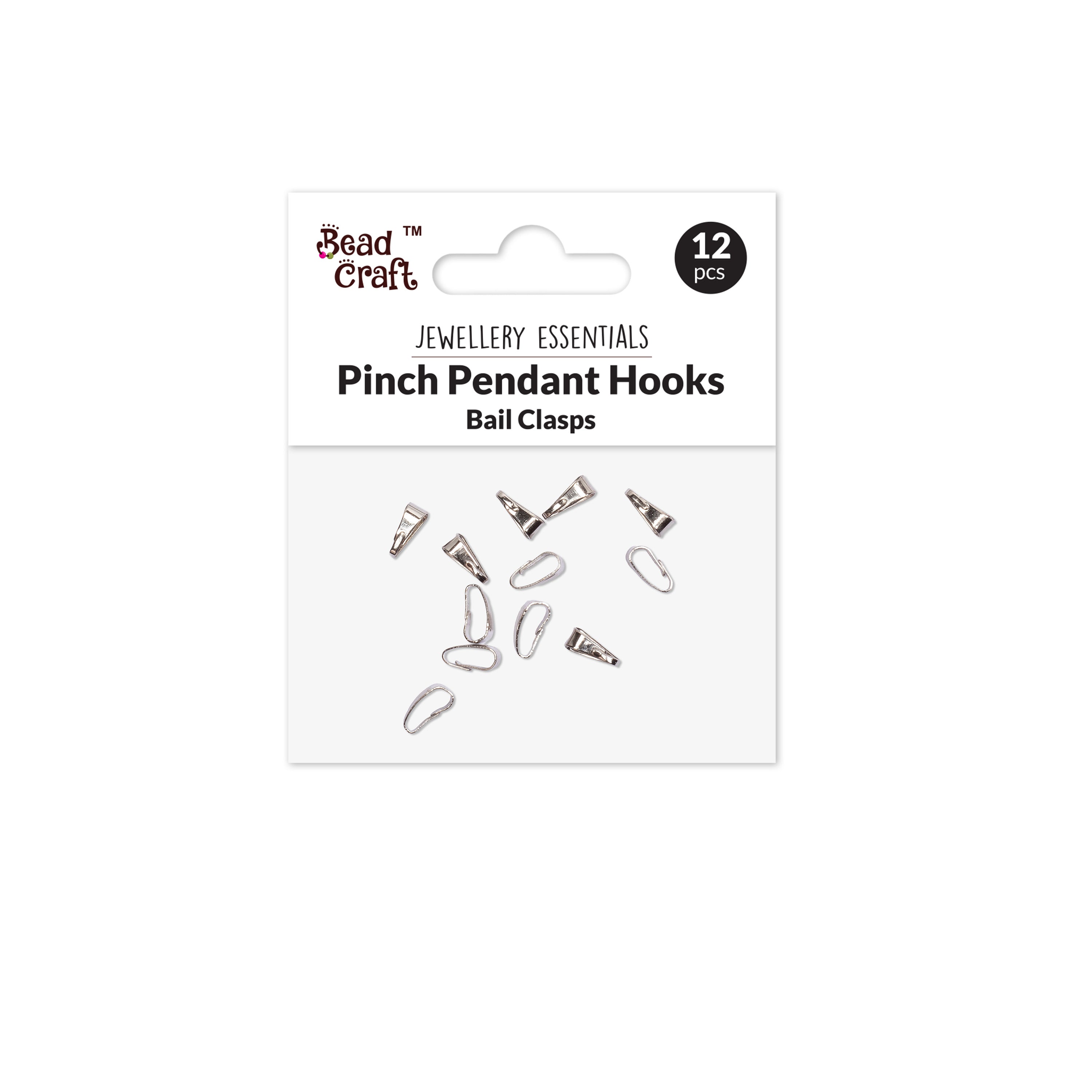 Jewellery Findings Pendant Hook Small Nickel 12pc