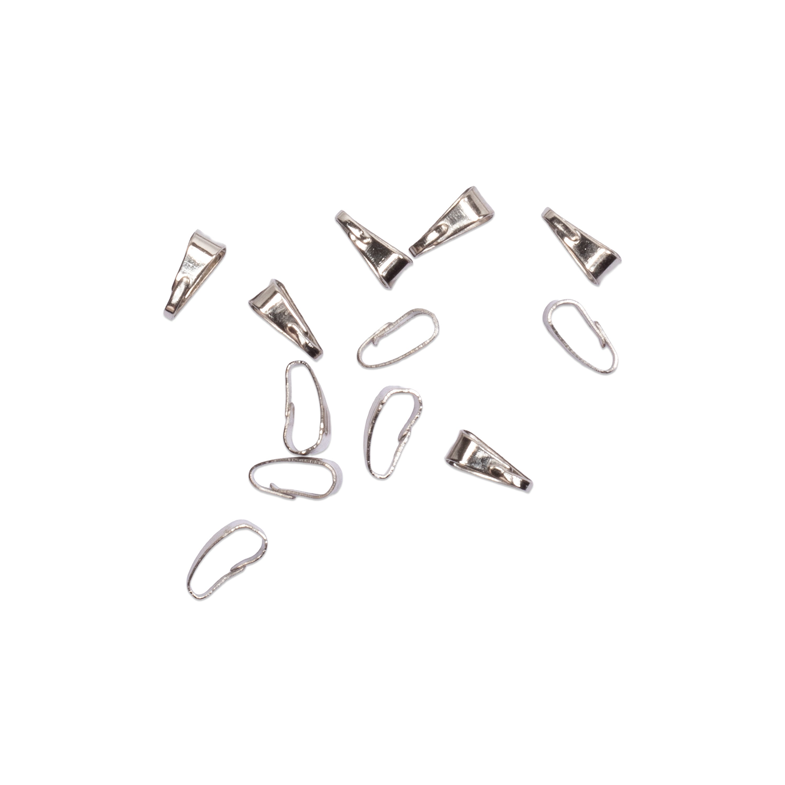 Jewellery Findings Pendant Hook Small Nickel 12pc