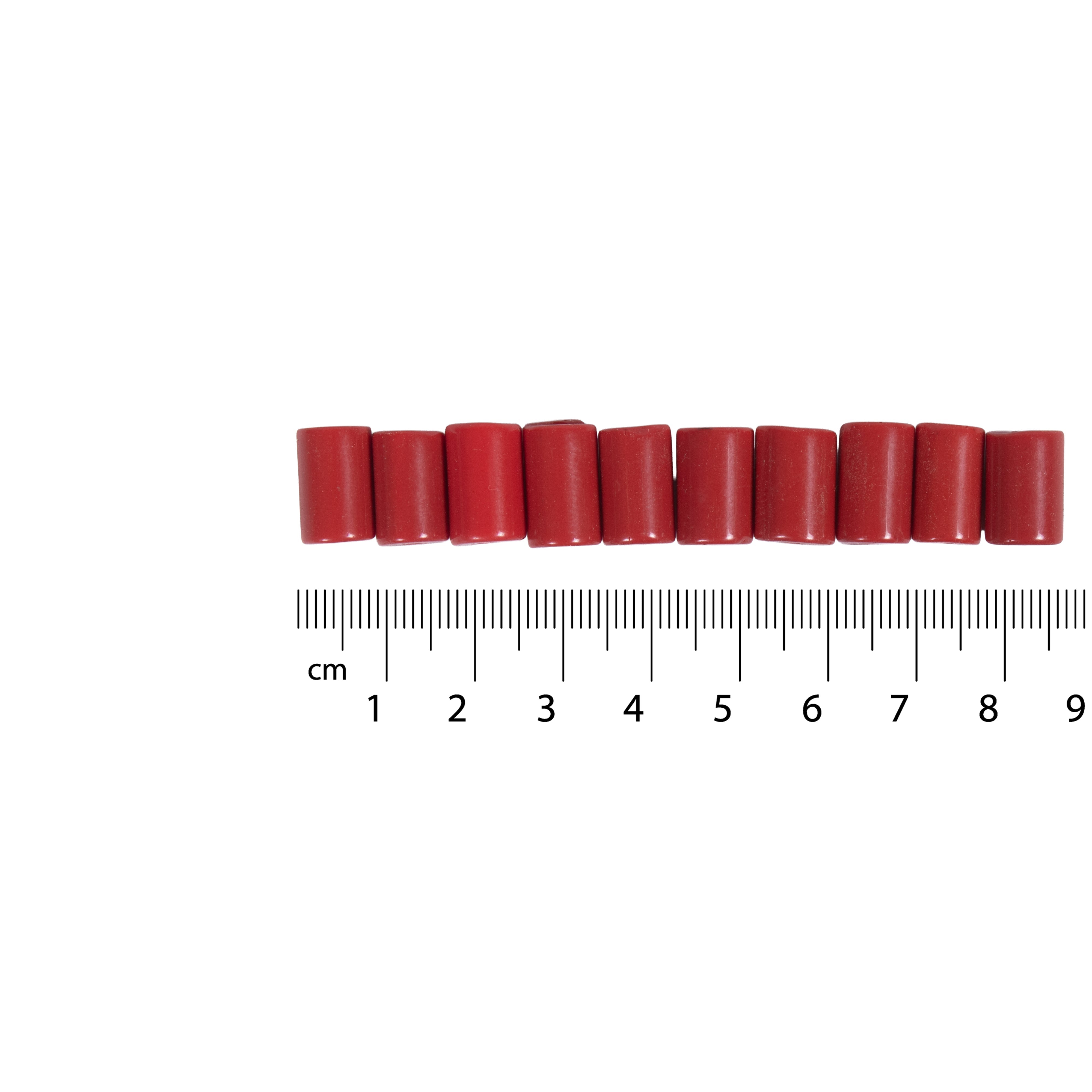 Glass Beads Tube Ruby Red Approx 7.95X12.83mm 1 String