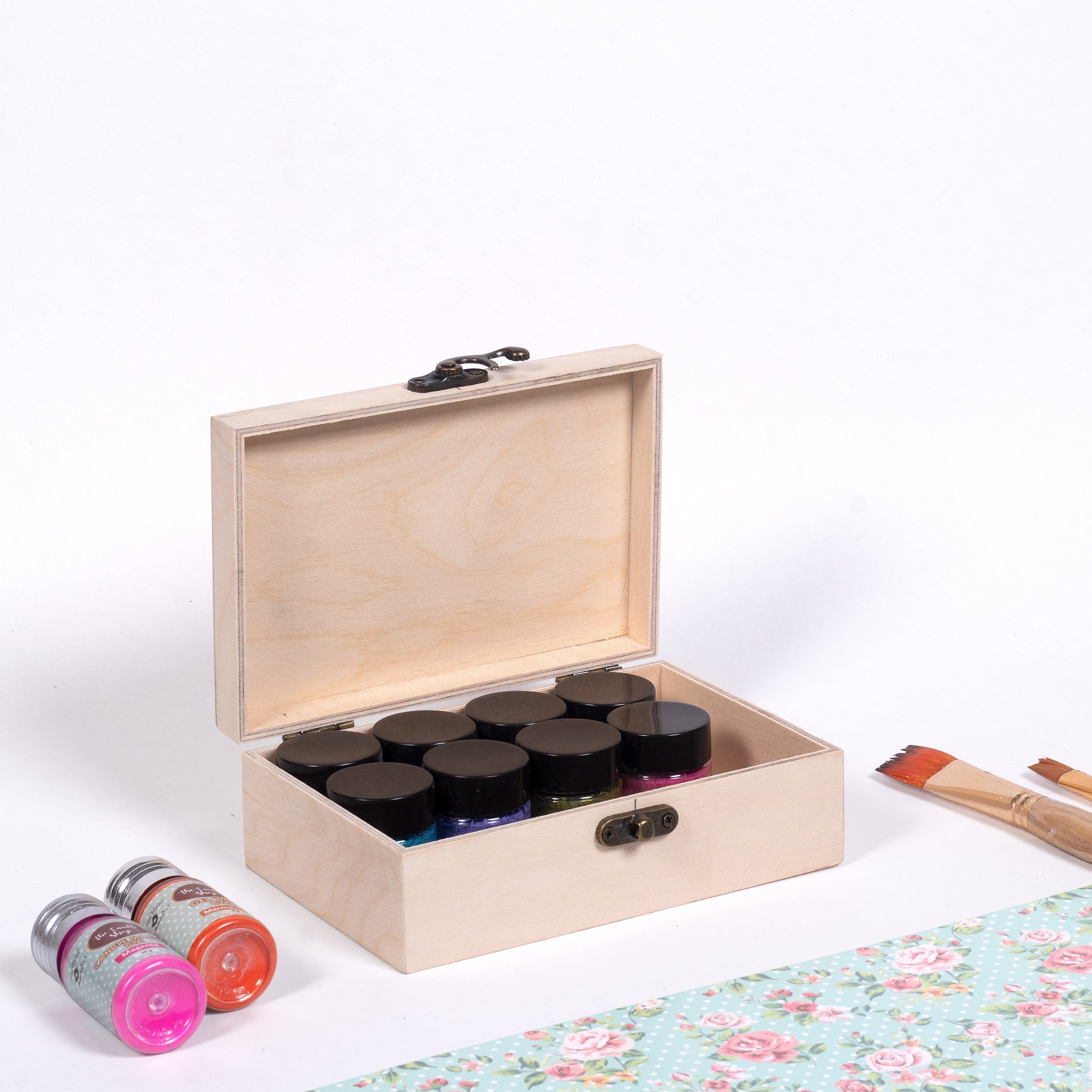 Birch Wood Waterproof Box With Metal Latch L6 X W4 X H2inch 1pc