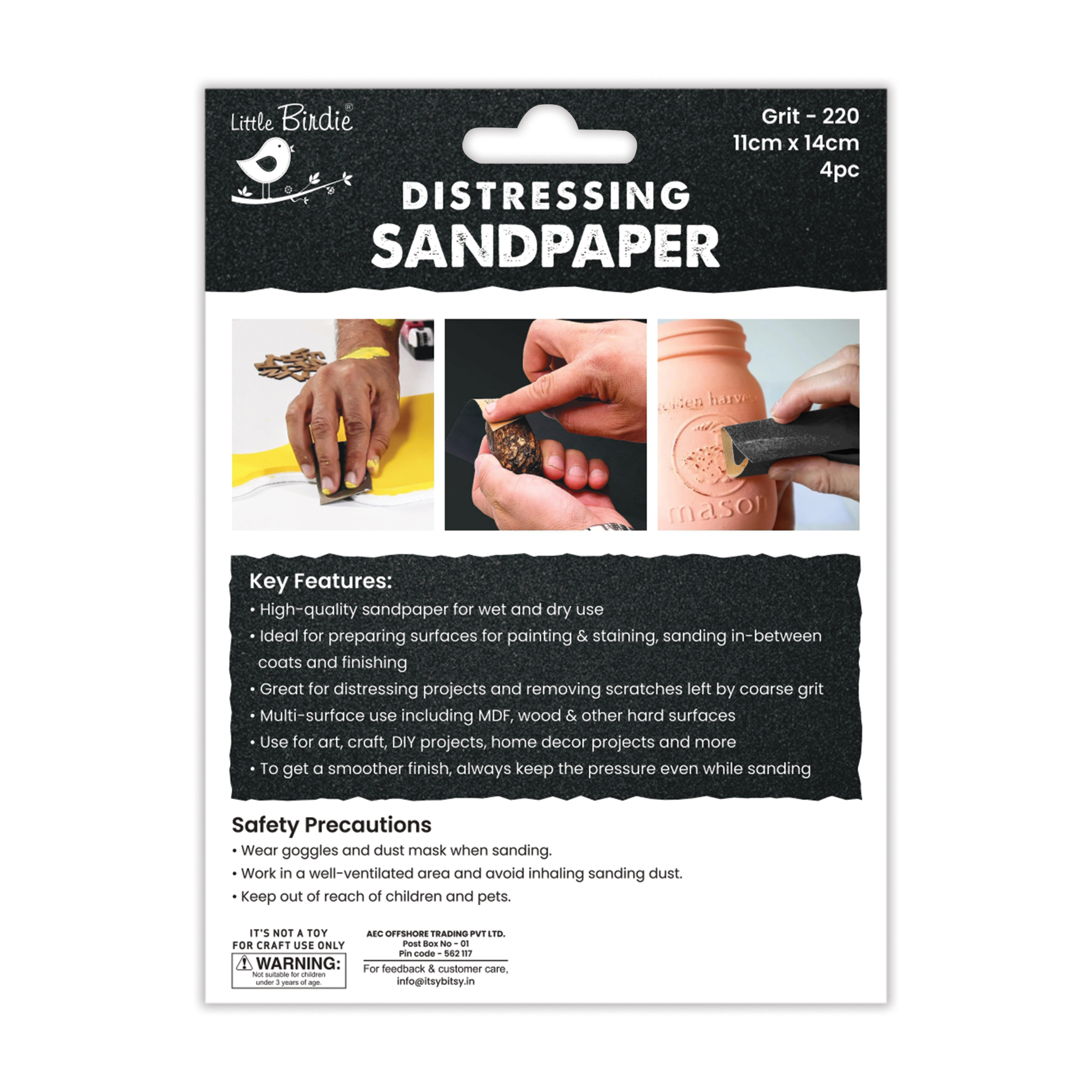 Distress Sand Paper 11 X 14CM 4pc
