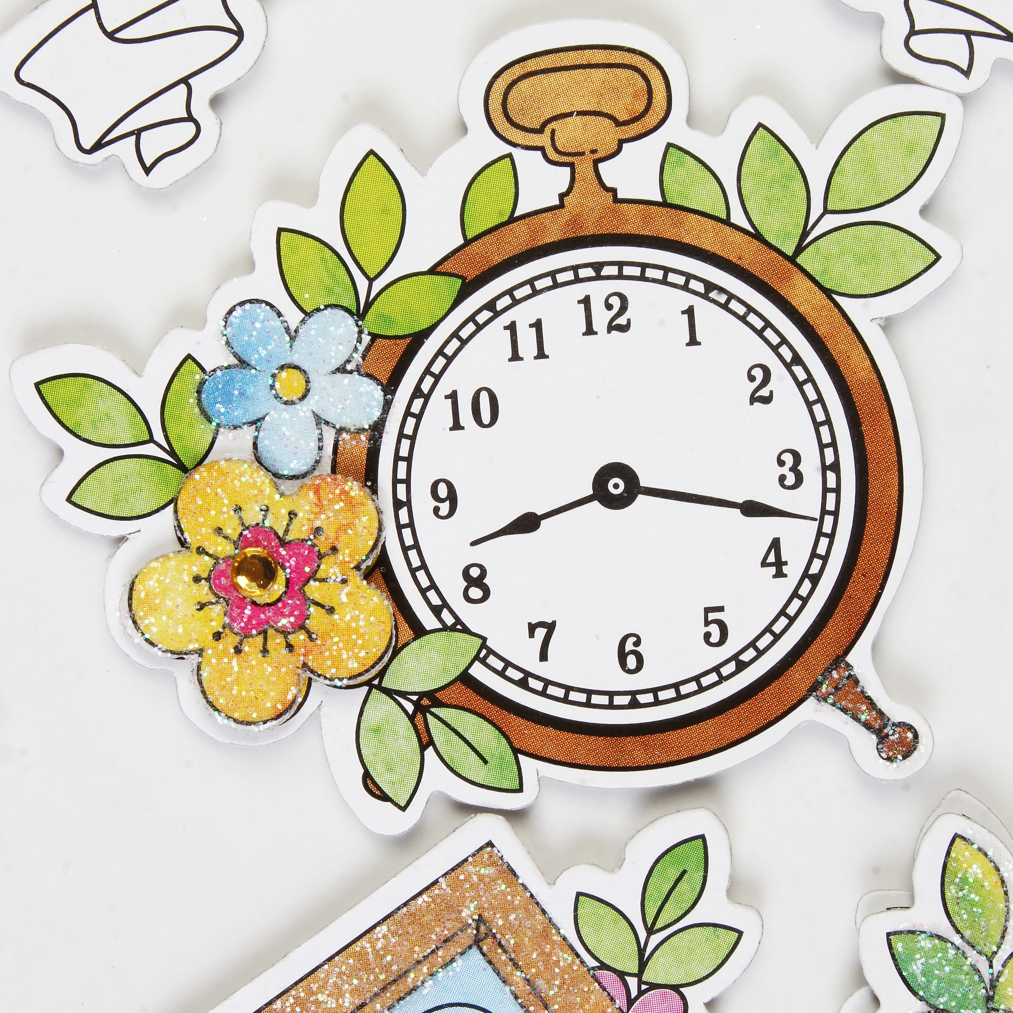 Self Adhesive Stickers Floral Hours 7Pc Pbci Lb