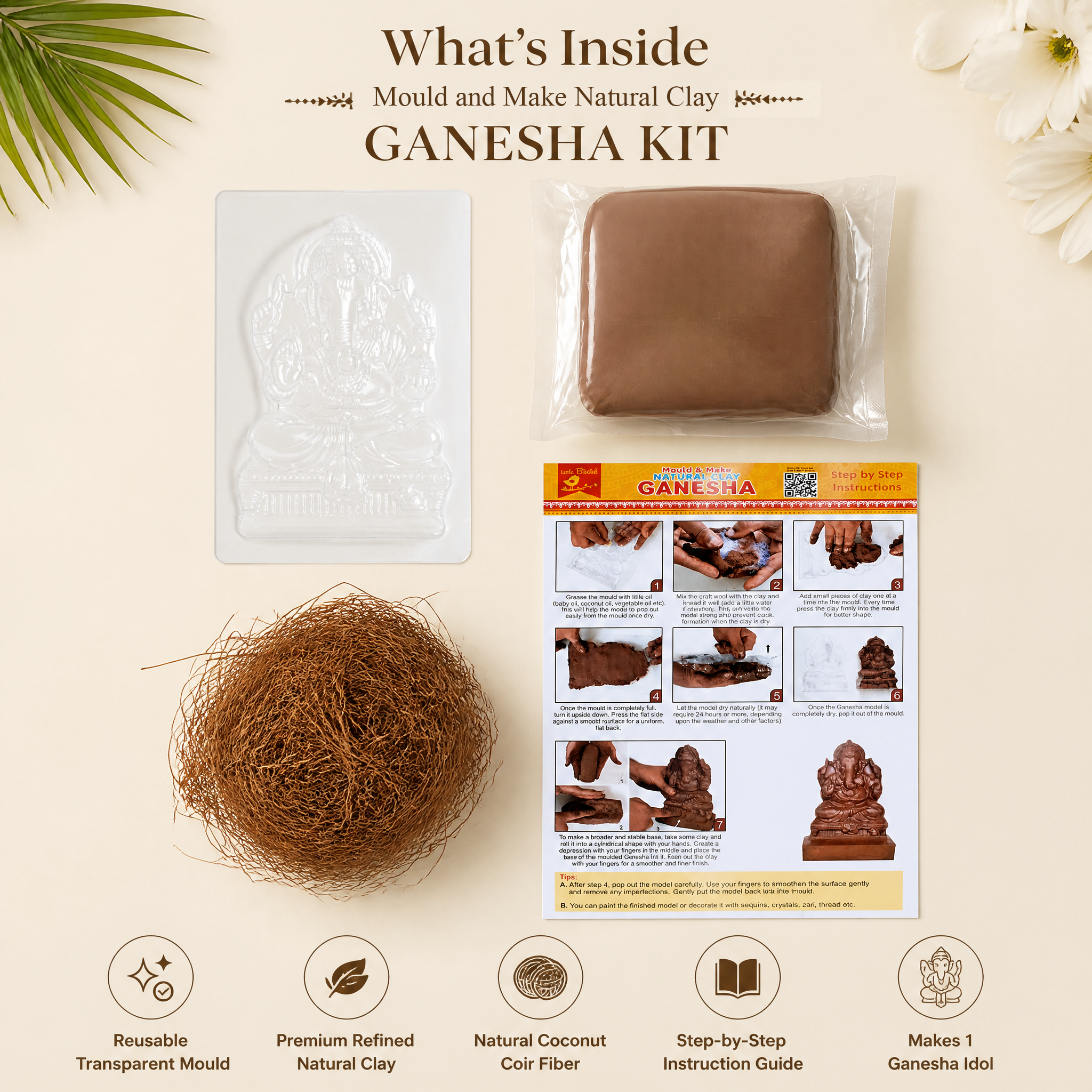 DIY Natural Clay Ganesha - Mould and Make Kit