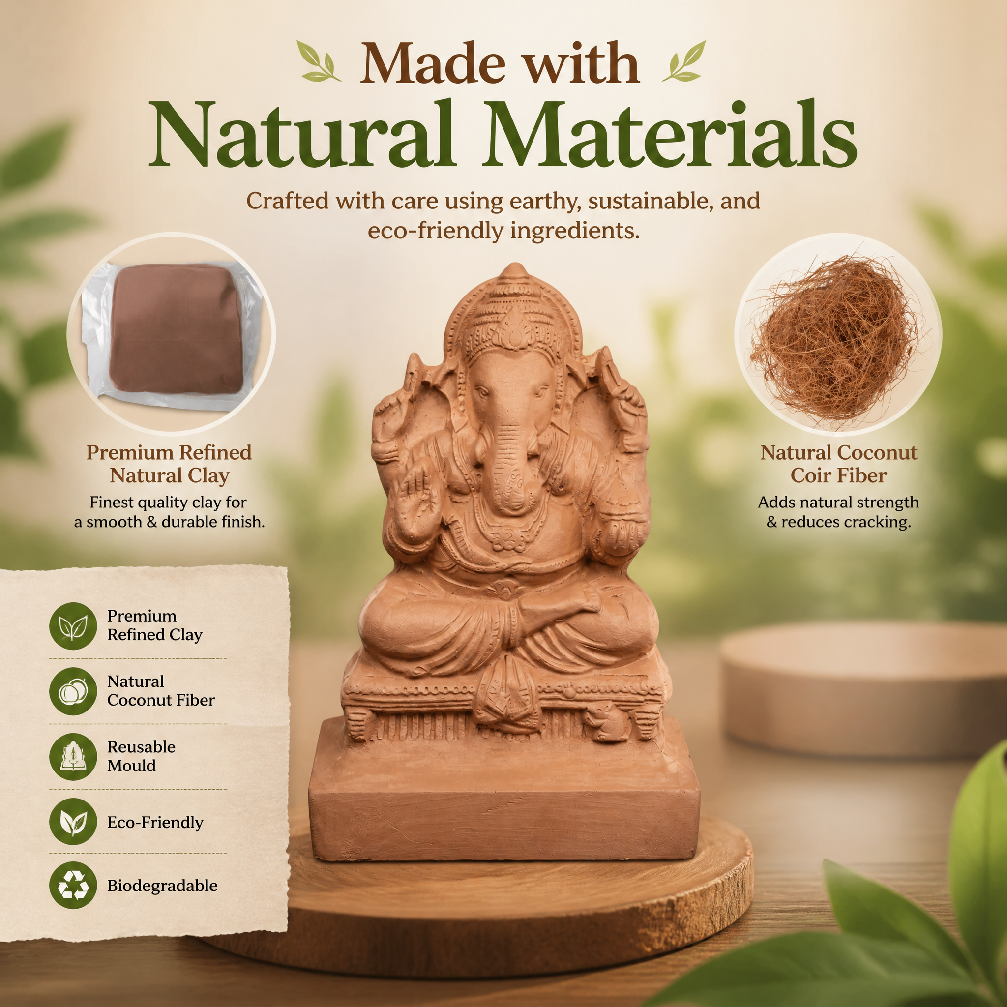 DIY Natural Clay Ganesha - Mould and Make Kit