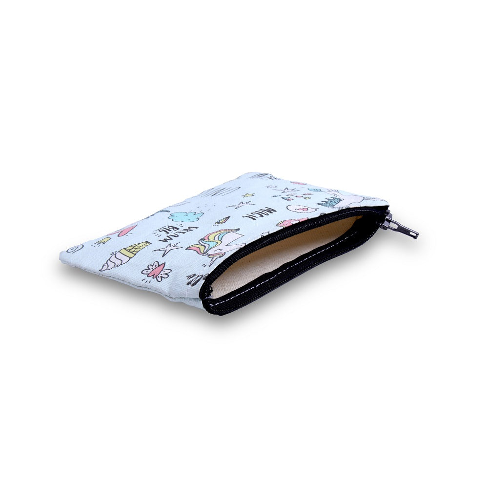 Canvas Printed Zip Pouch Magical Unicorn 8.25 X 5.5inch Approx1 pc