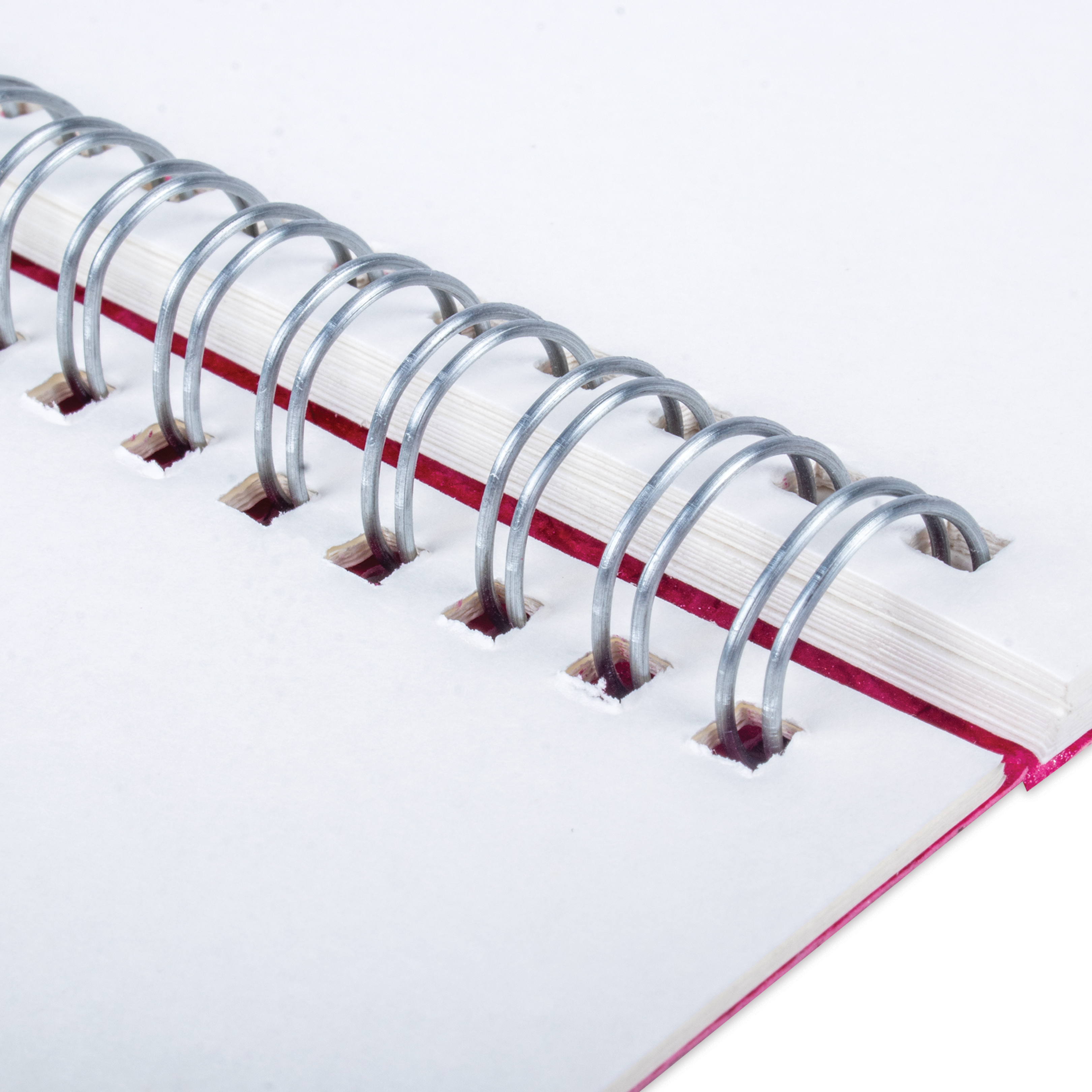Simply Chic Spiral Bound Sketchbook with Leather Paper Cover | Fuchsia Pink | A6- 115gsm - 40Pages - 1Book
