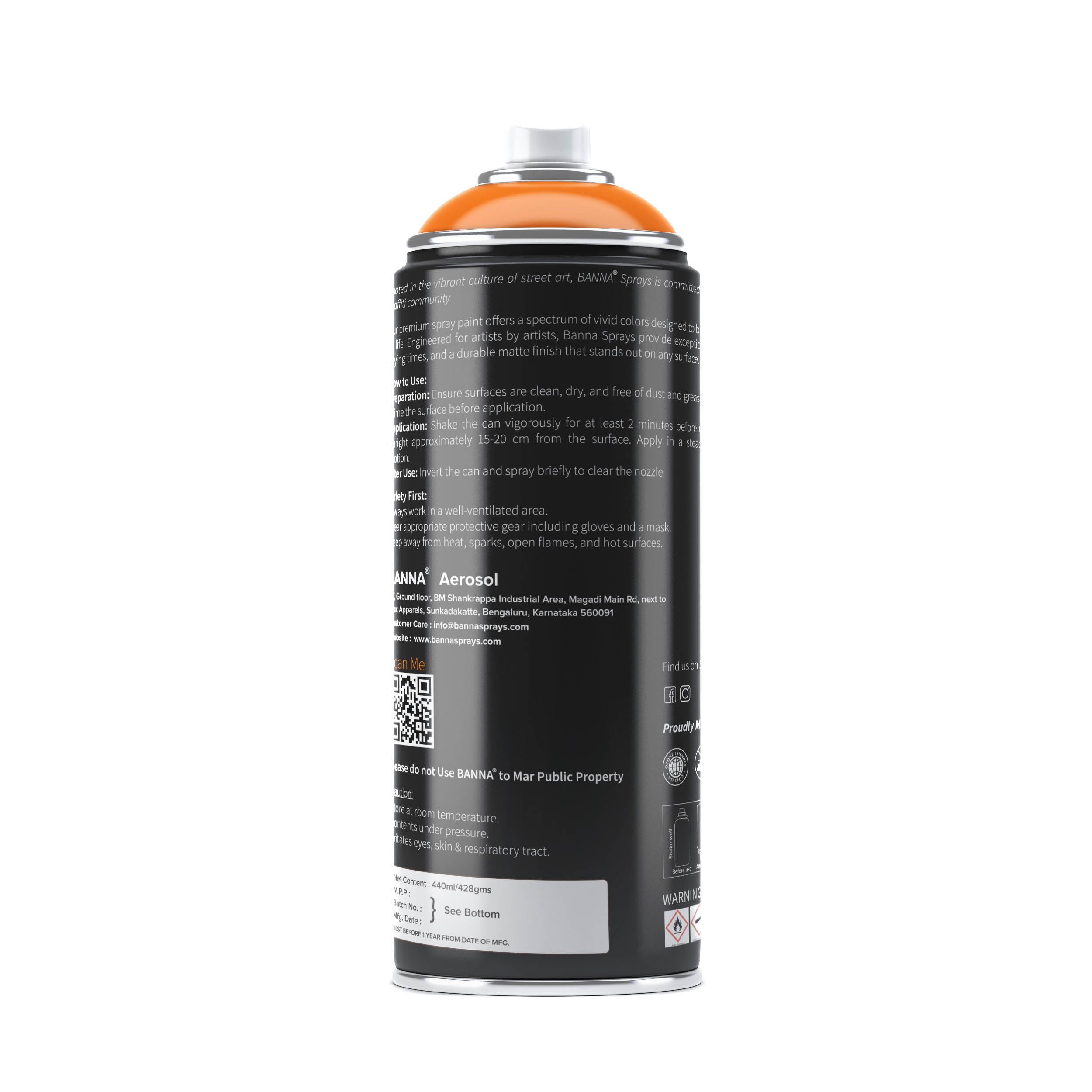 Graffiti Spray Paint Red Orange 400ml Bottle