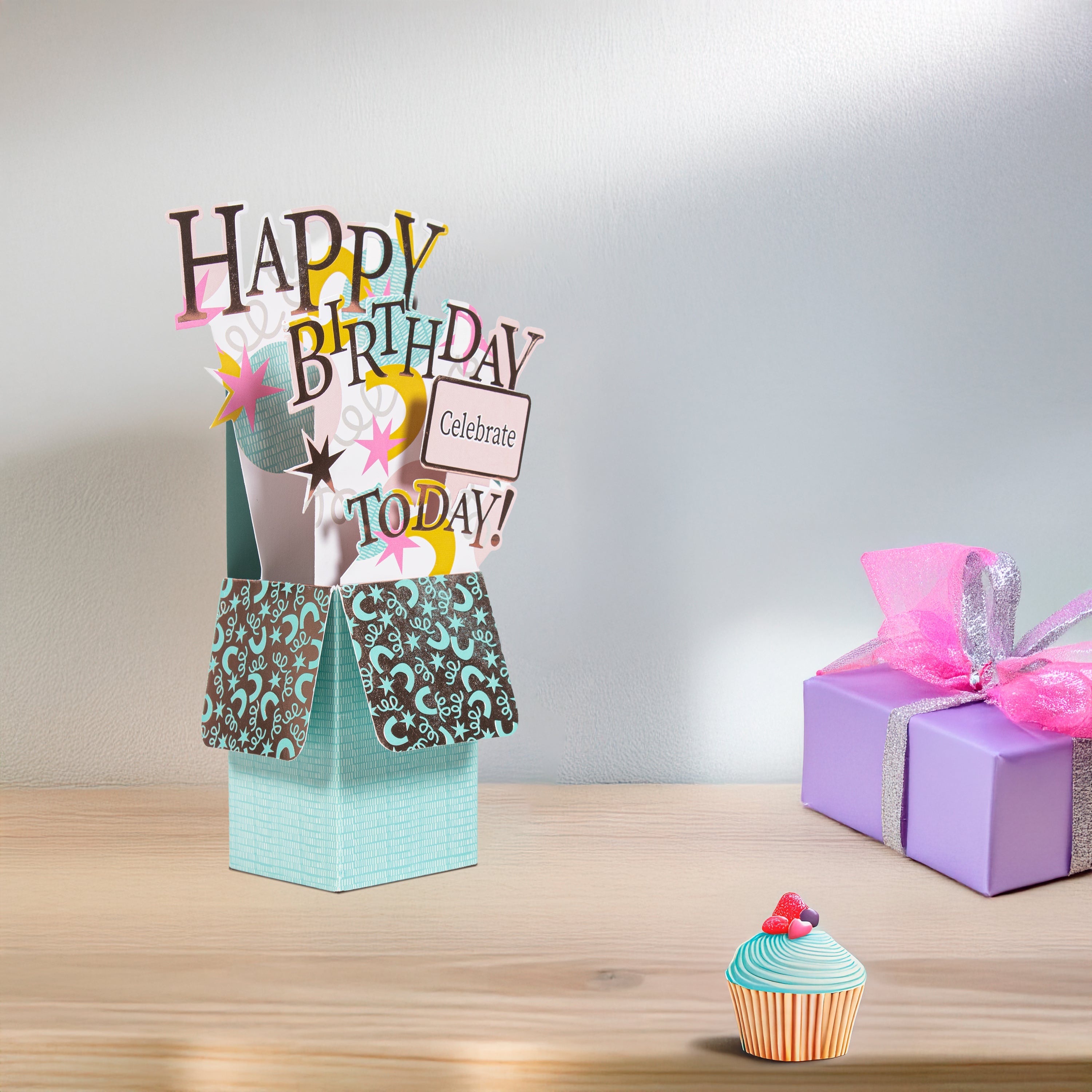 3D Pop Up Birthday Card and Envelope - Celebrate Today 1pc