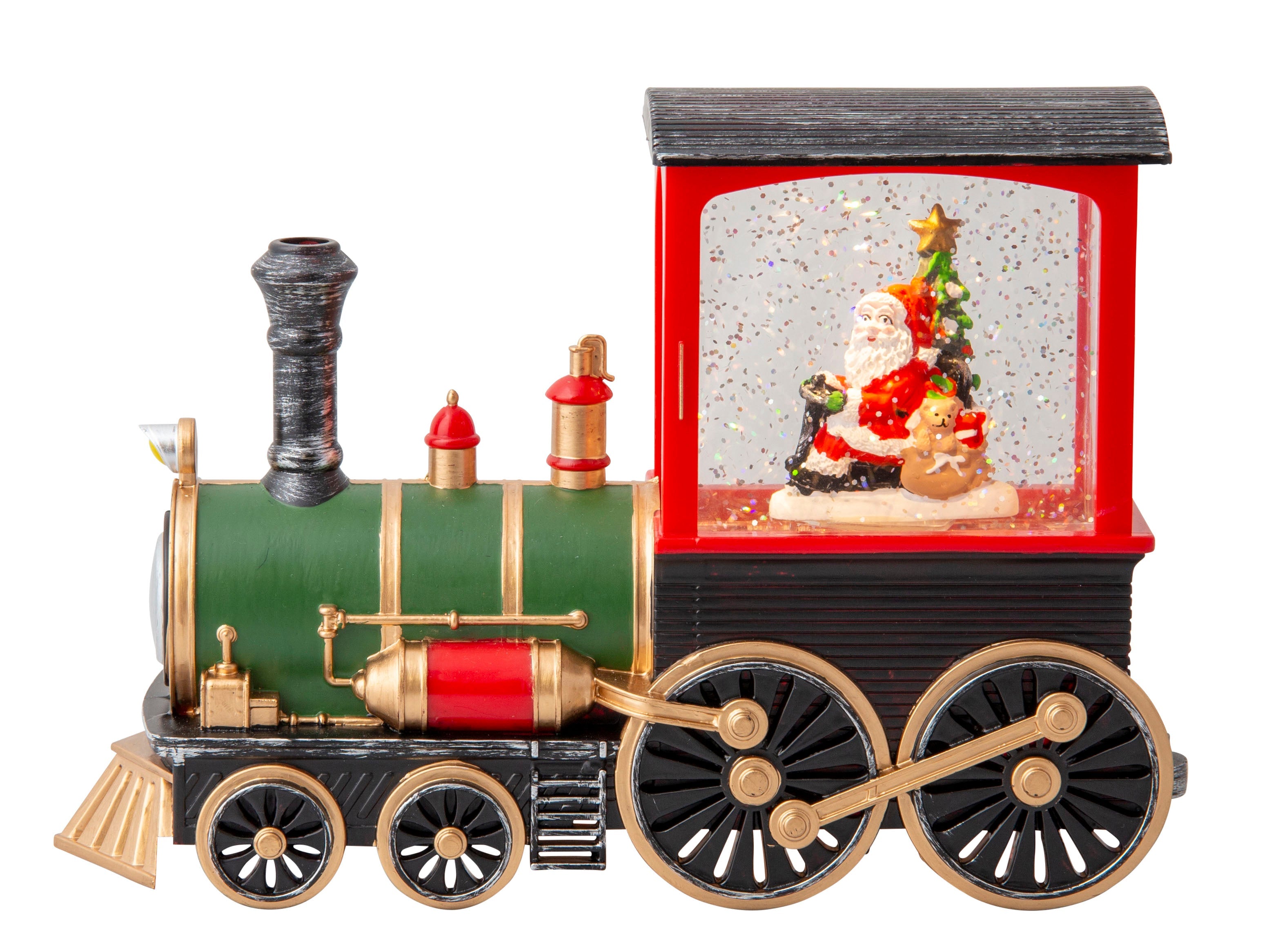 Glitter Swirl Santa Train Warm White LED USB Cable Included 1pc BOX