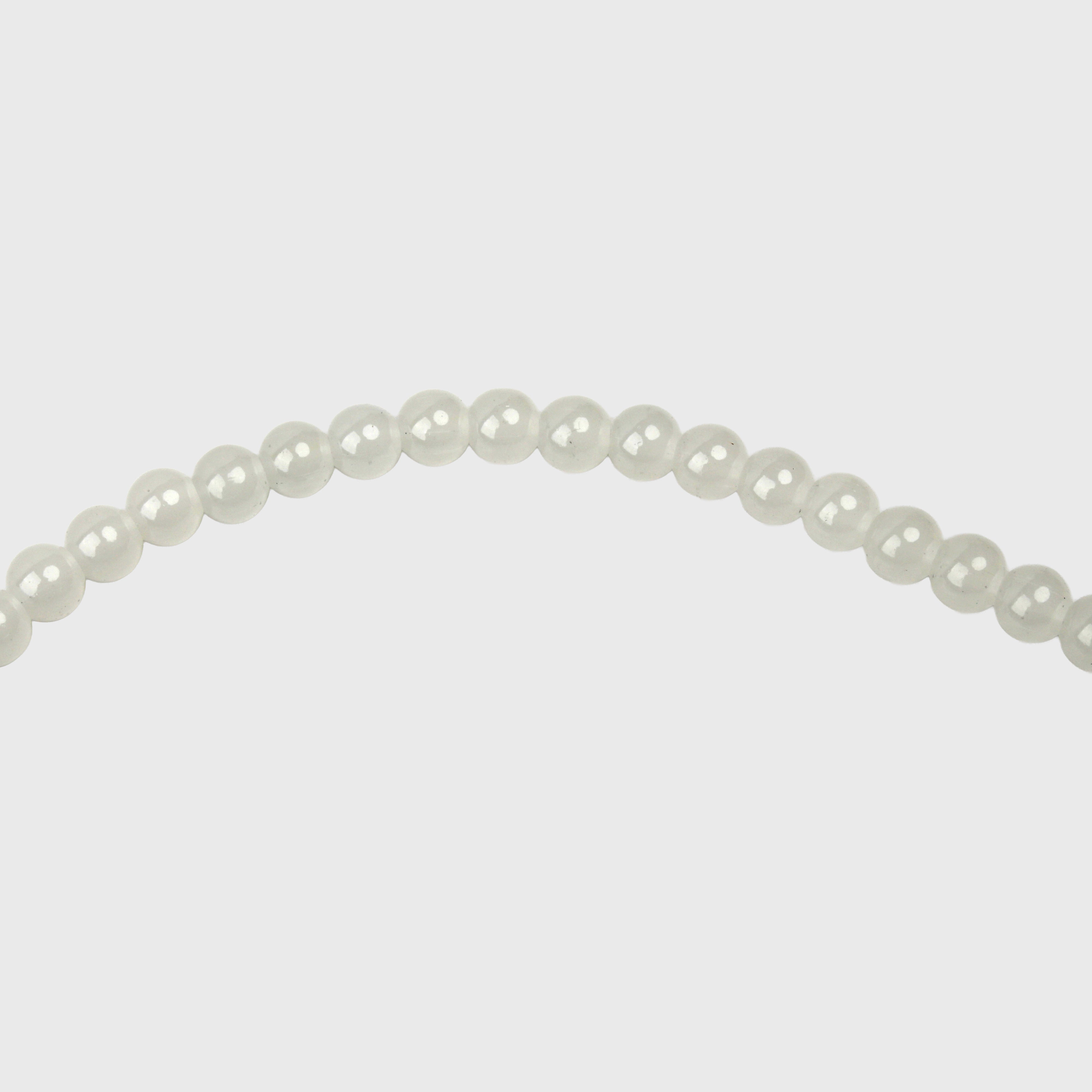 Glass Bead Round White 8mm 35beads 1string