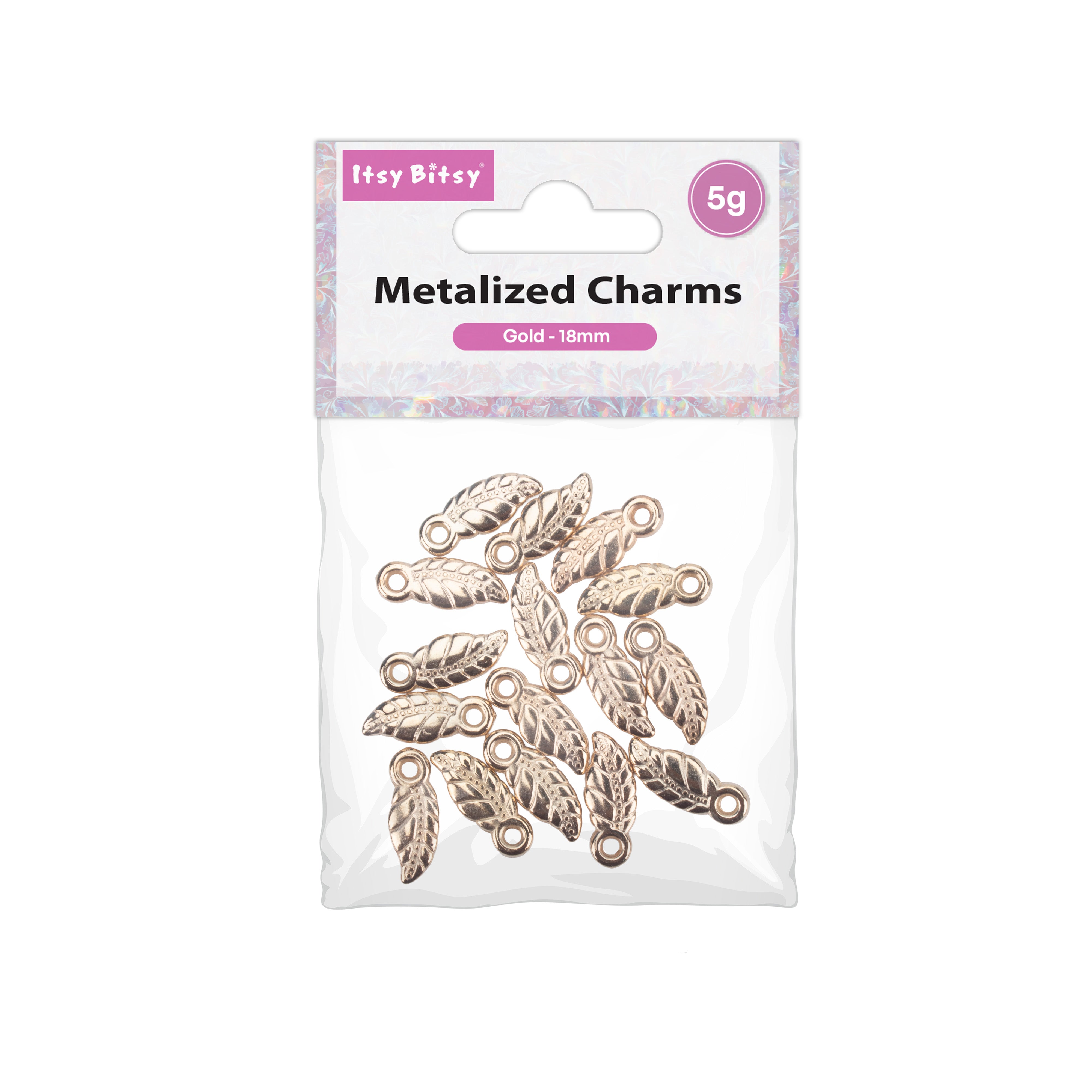 Metalized Charms Leaf Gold 2mm 5gm PBHC IB