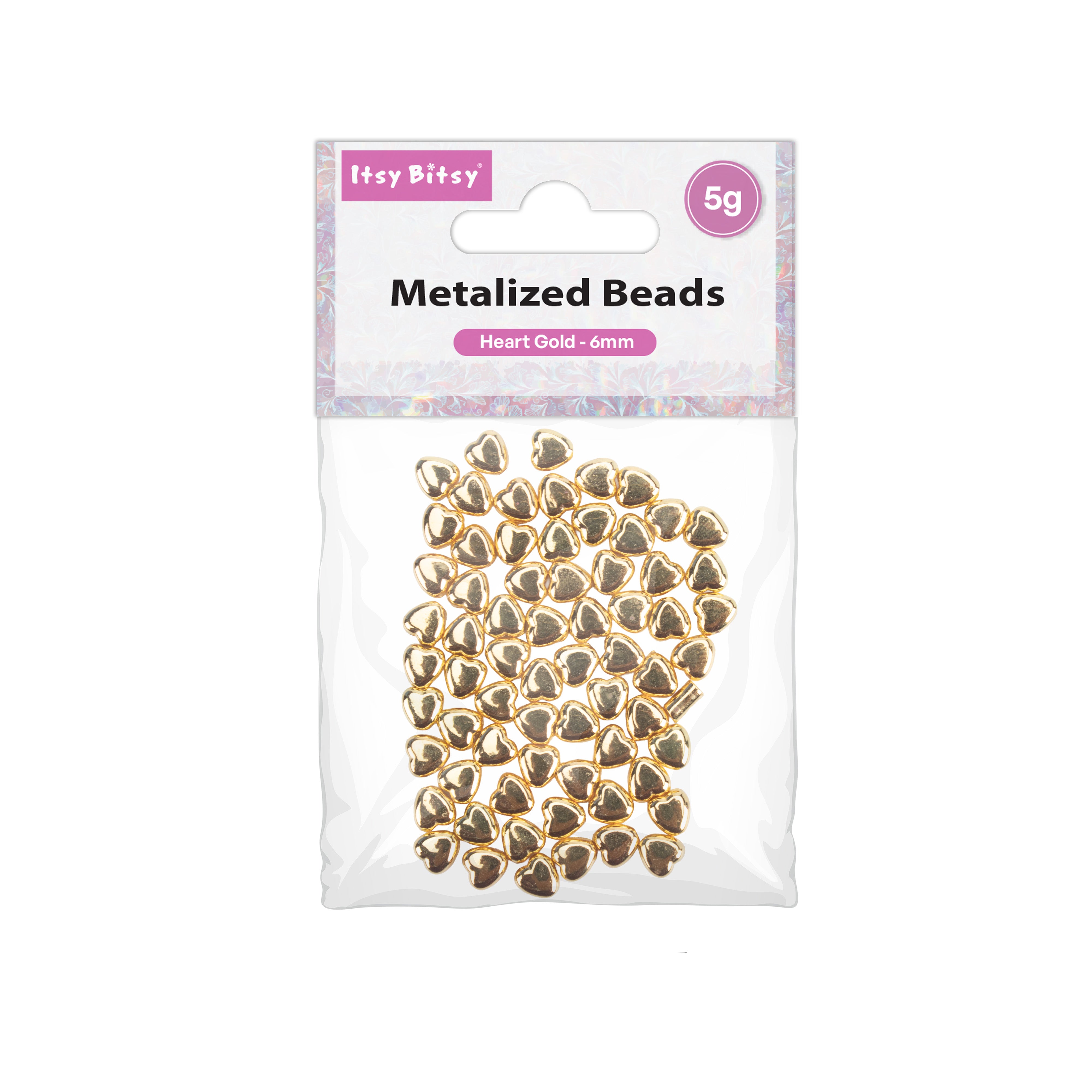 Metalized Charms Heart Gold 3mm 5gm PBHC IB