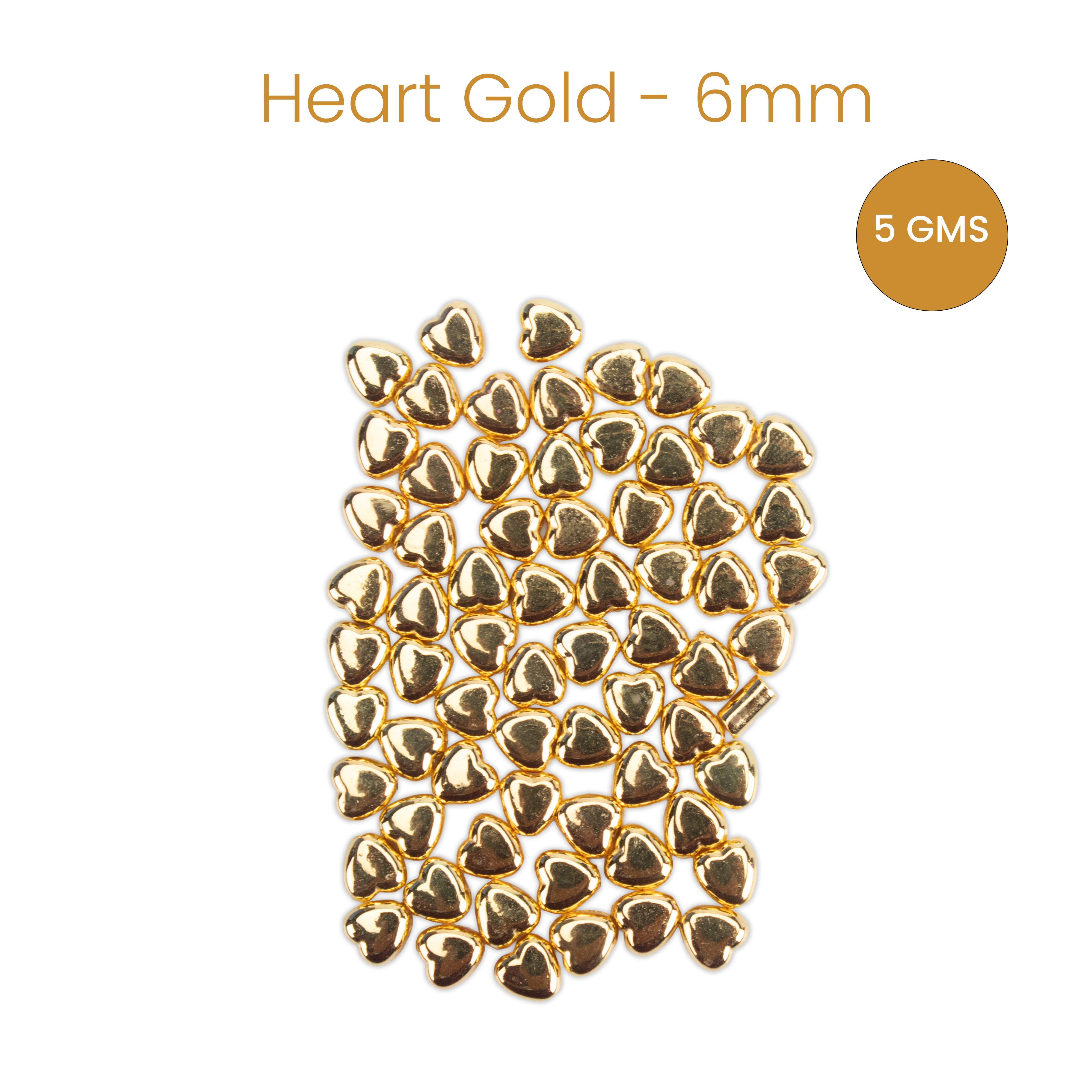 Metalized Charms Heart Gold 3mm 5gm PBHC IB