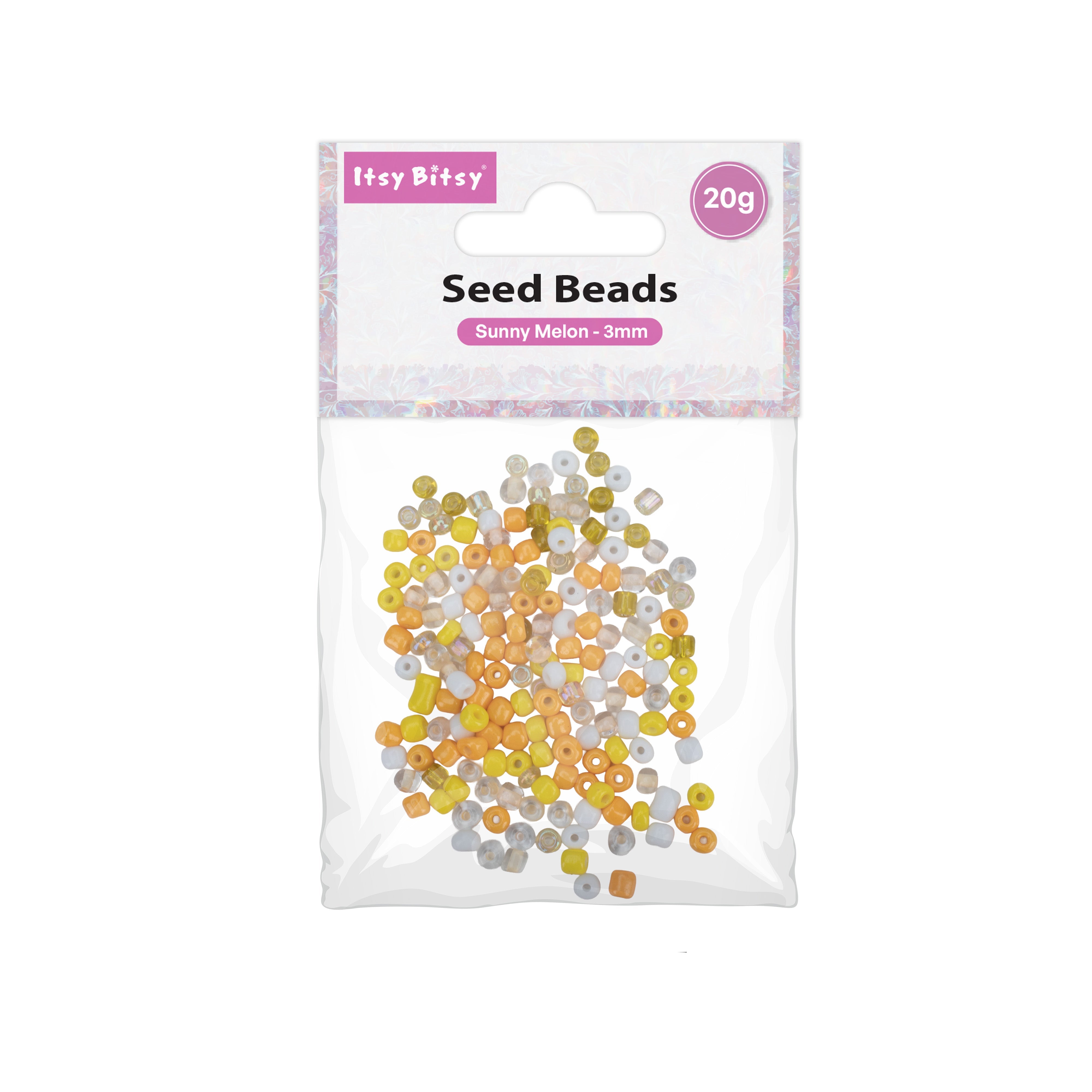Seed Beads Assorted Sunny Melon 3mm 20gm PBHC IB