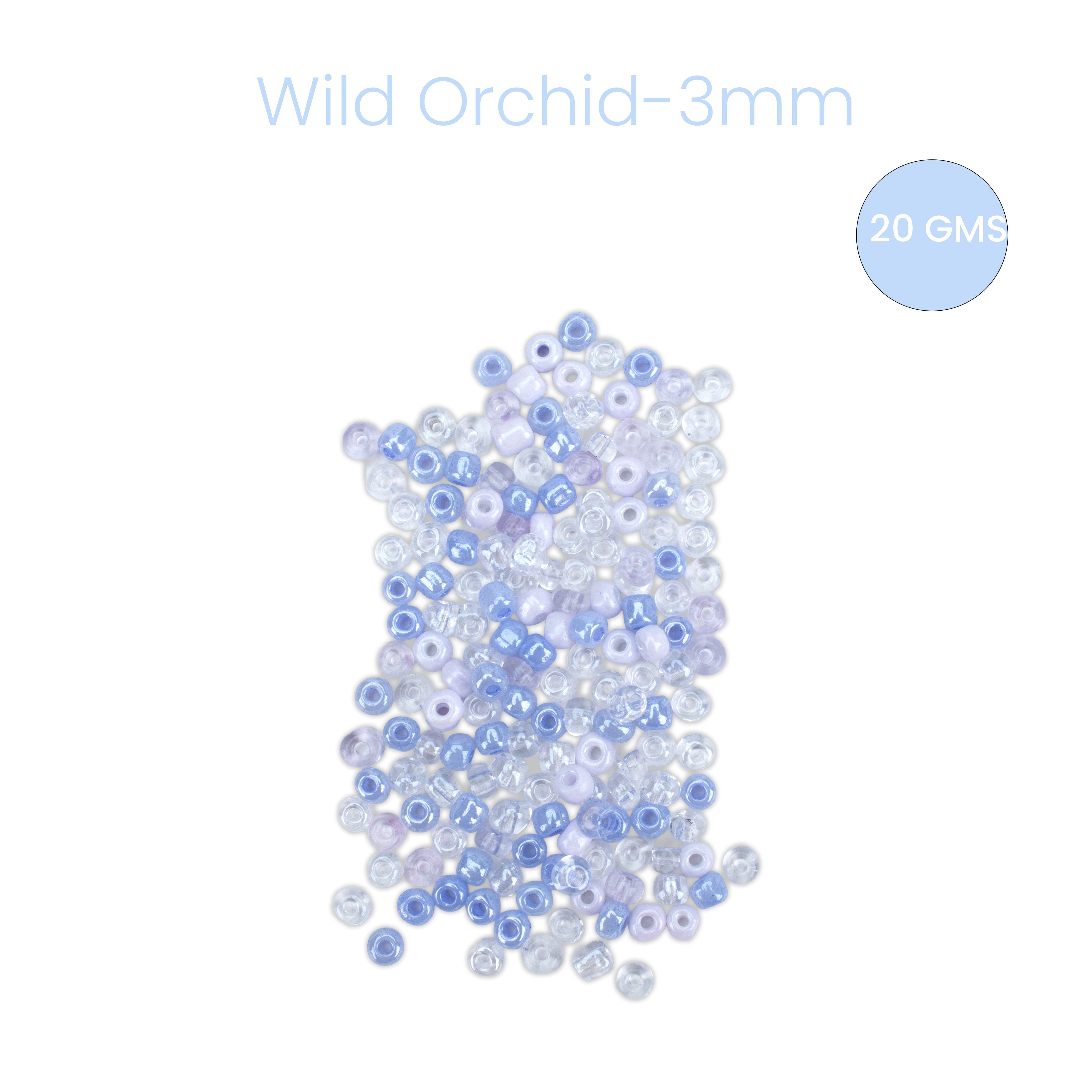 Seed Beads Assorted Wild Orchid 3mm 20gm PBHC IB