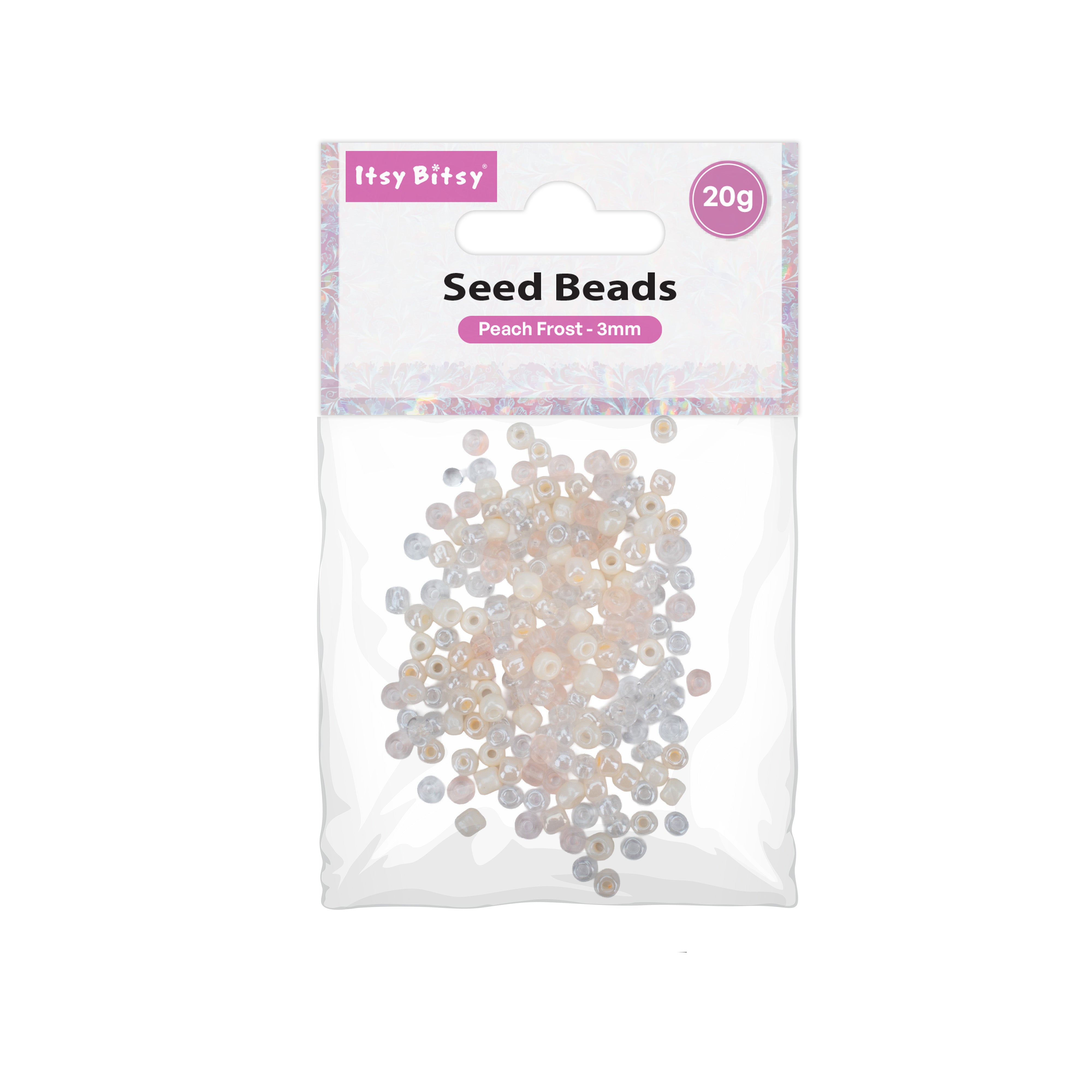 Seed Beads Assorted Peach frost 20gm PBHC IB