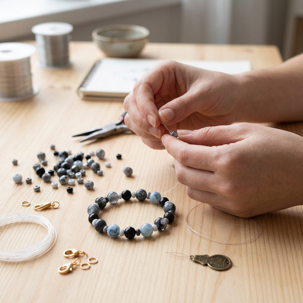 Glass Beads Assorted Sizes Charcoal Ice 20gm PBHC IB