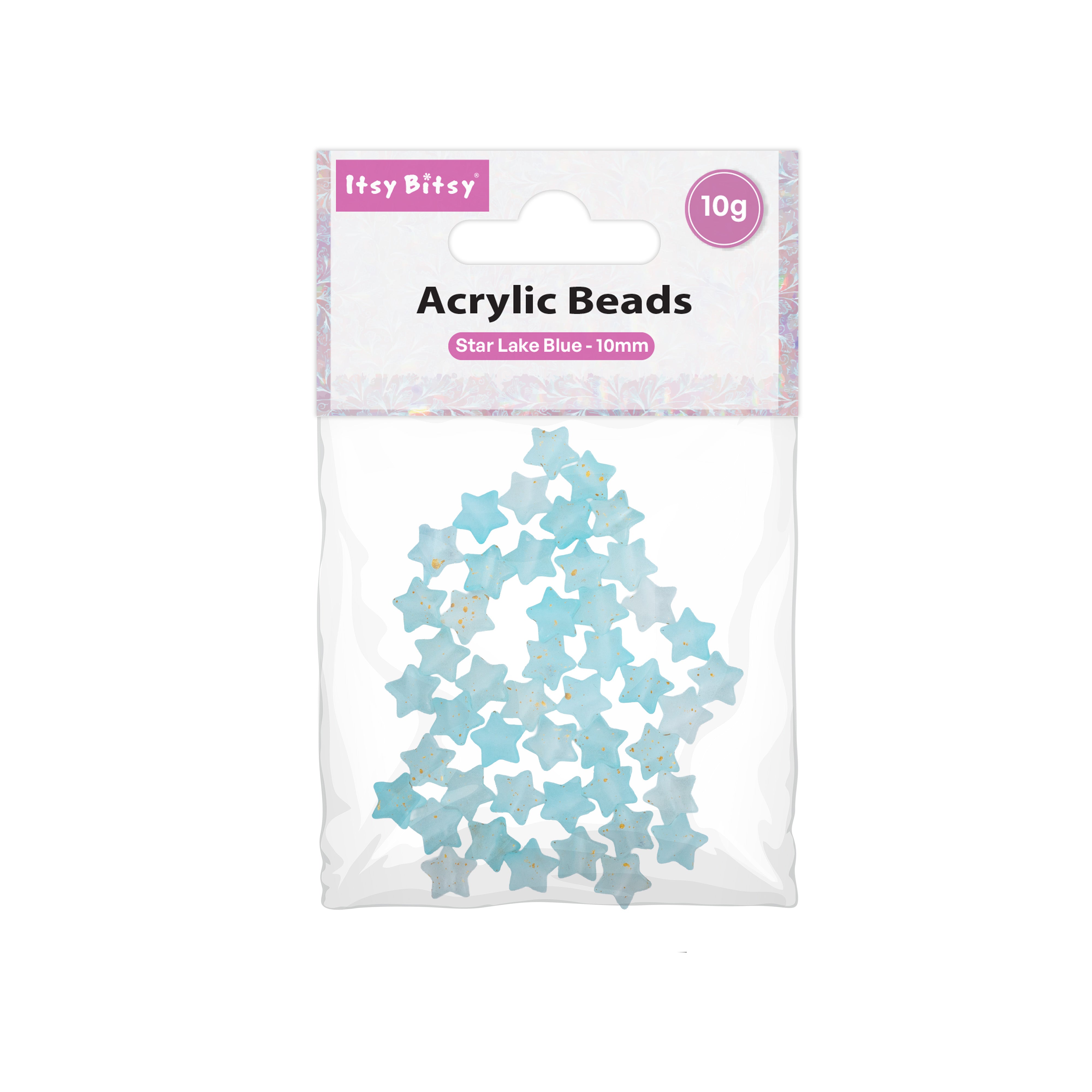 Acrylic Beads Star Lake Blue 5mm 10gm PBHC IB