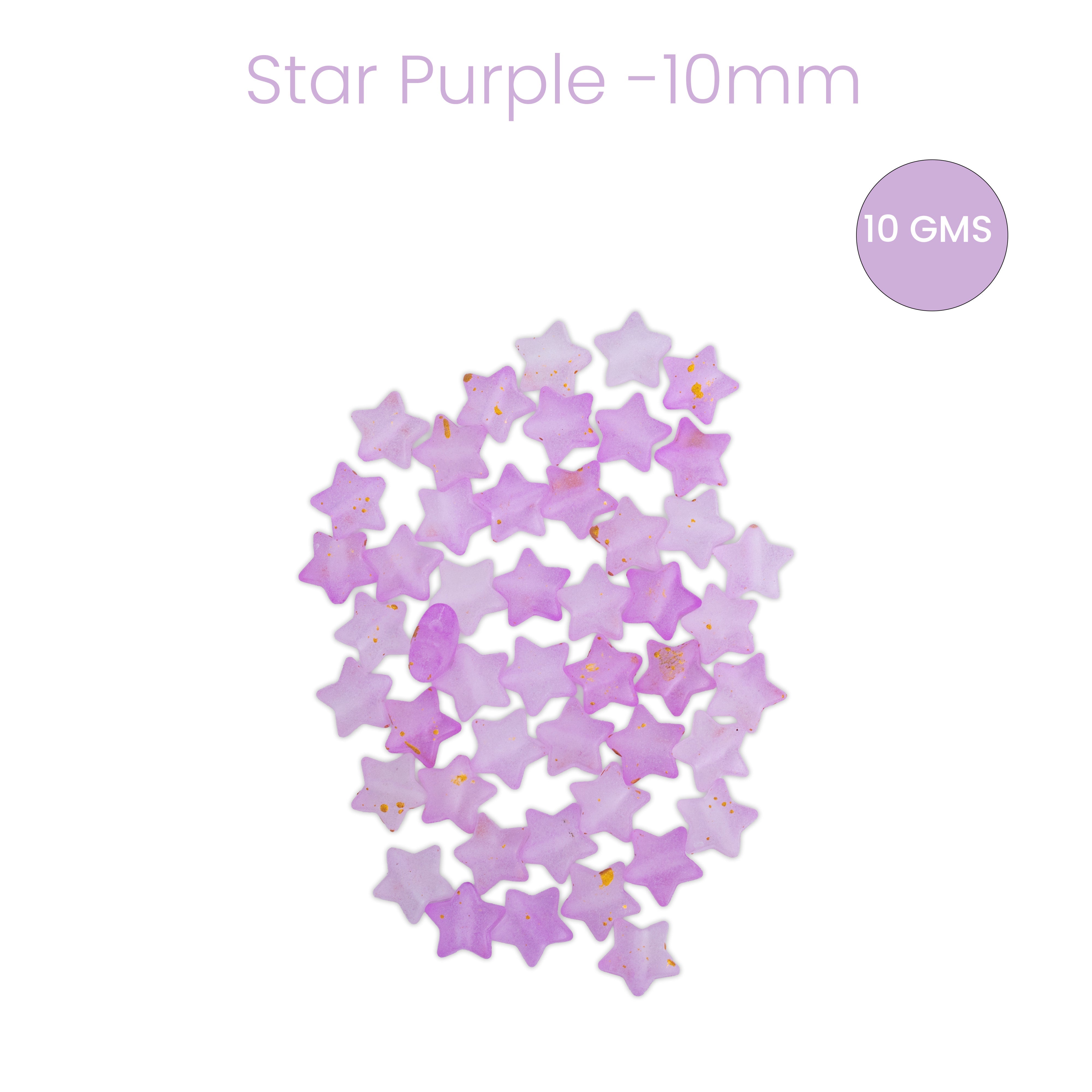 Acrylic Beads Star Purple 5mm 10gm PBHC IB