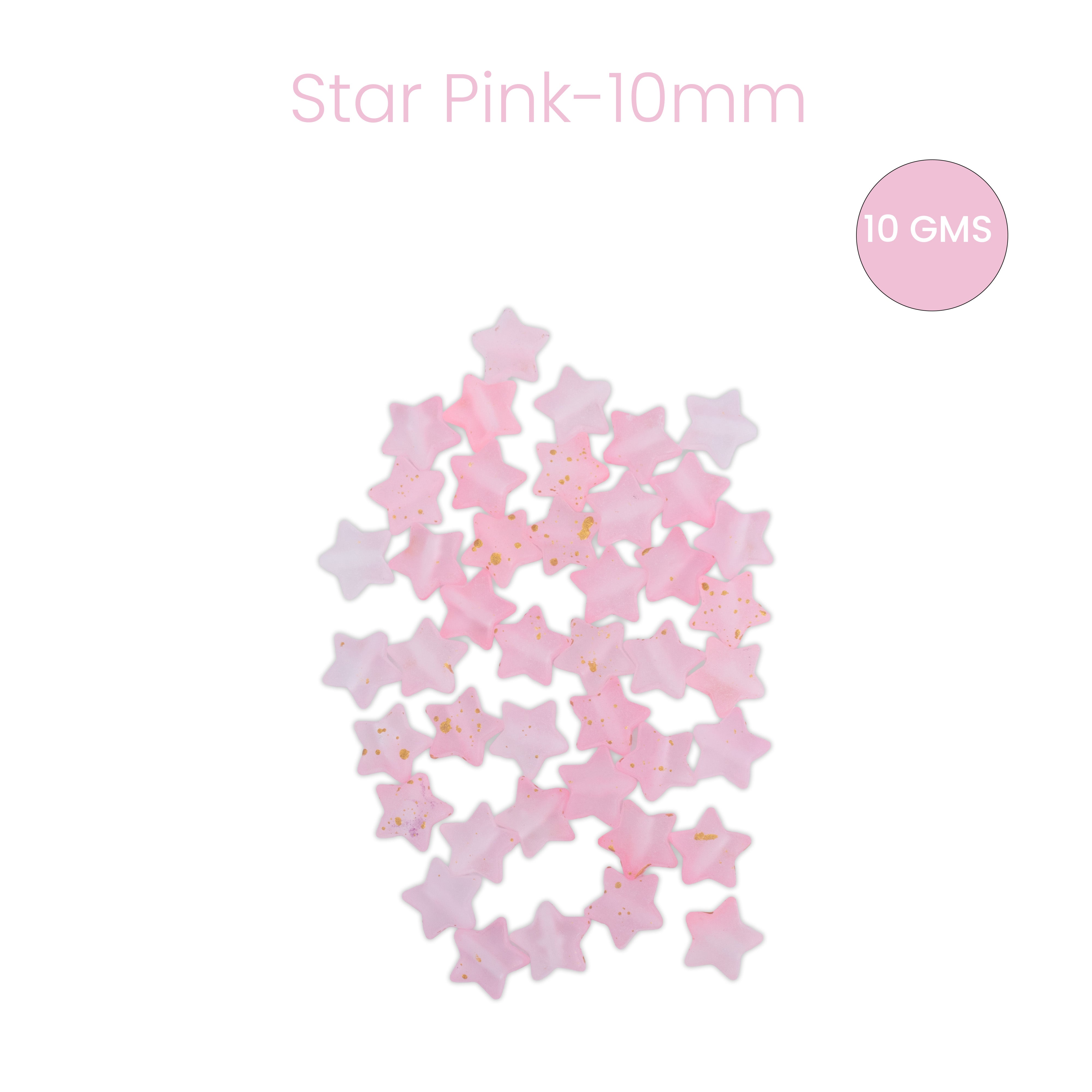 Acrylic Beads Star Pink 5mm 10gm PBHC IB
