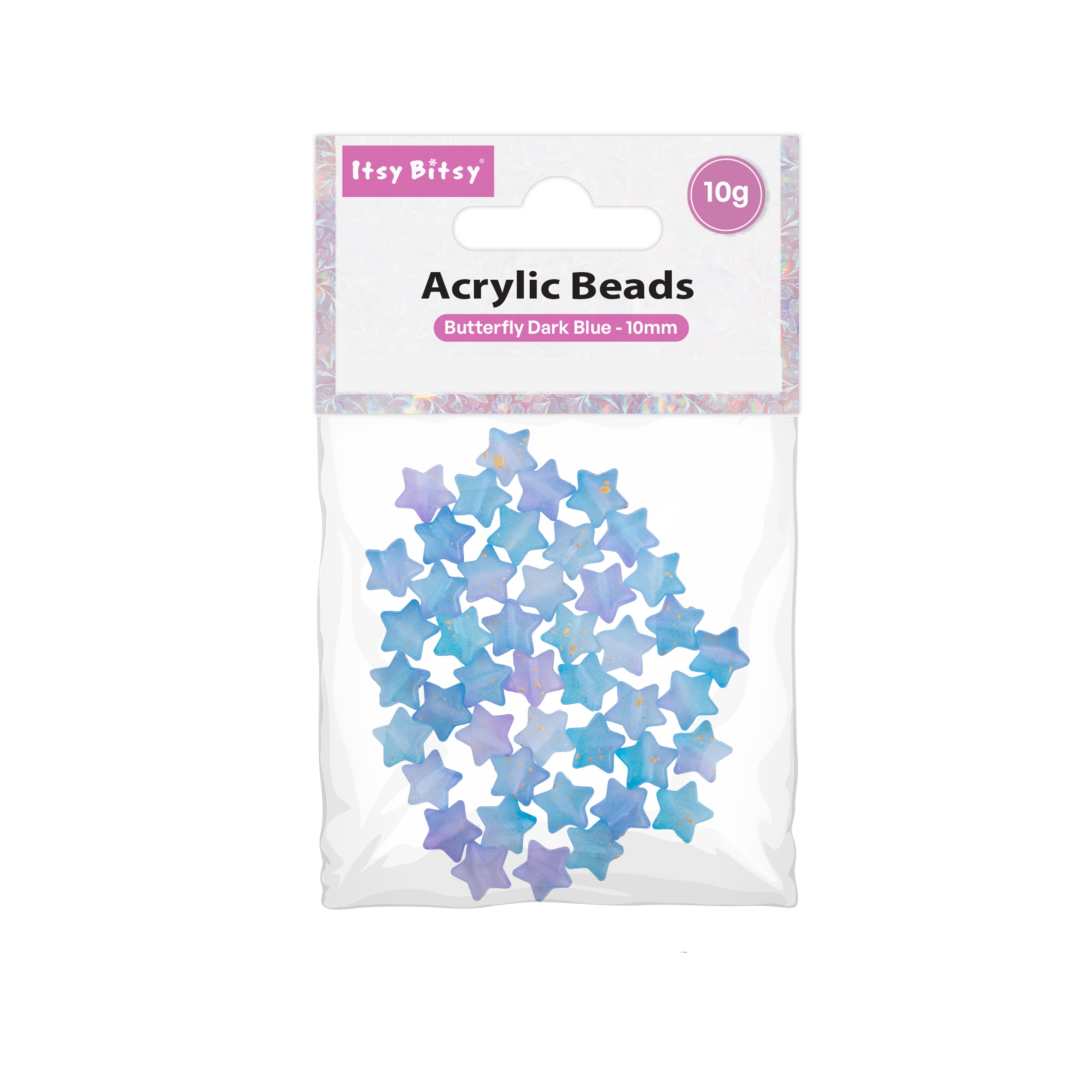 Acrylic Beads Star Dark Blue 5mm 10gm PBHC IB