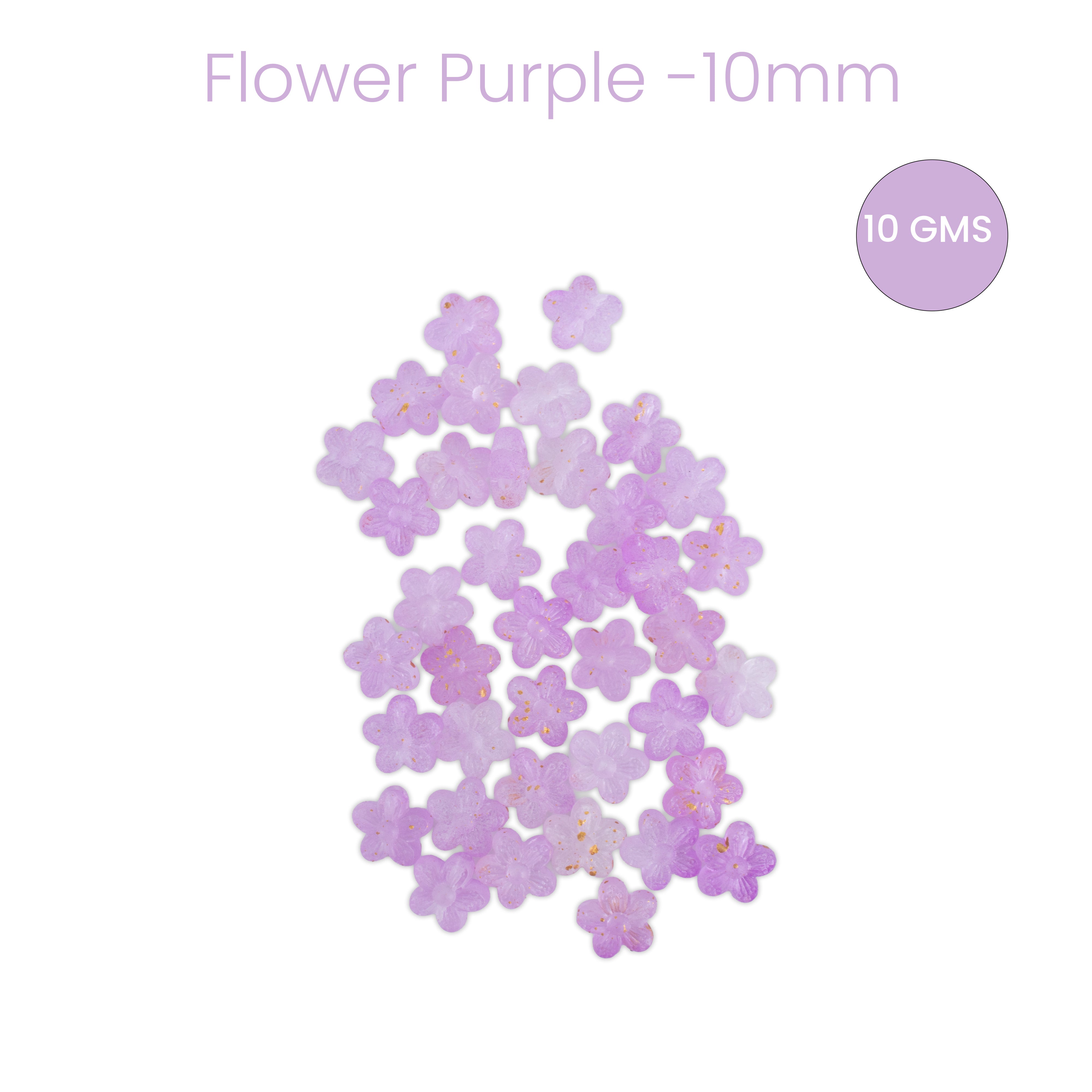 Acrylic Beads Flower Purple 5mm 10gm PBHC IB