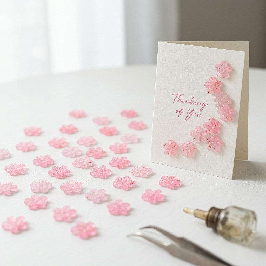 Acrylic Beads Flower Pink 5mm 10gm PBHC IB