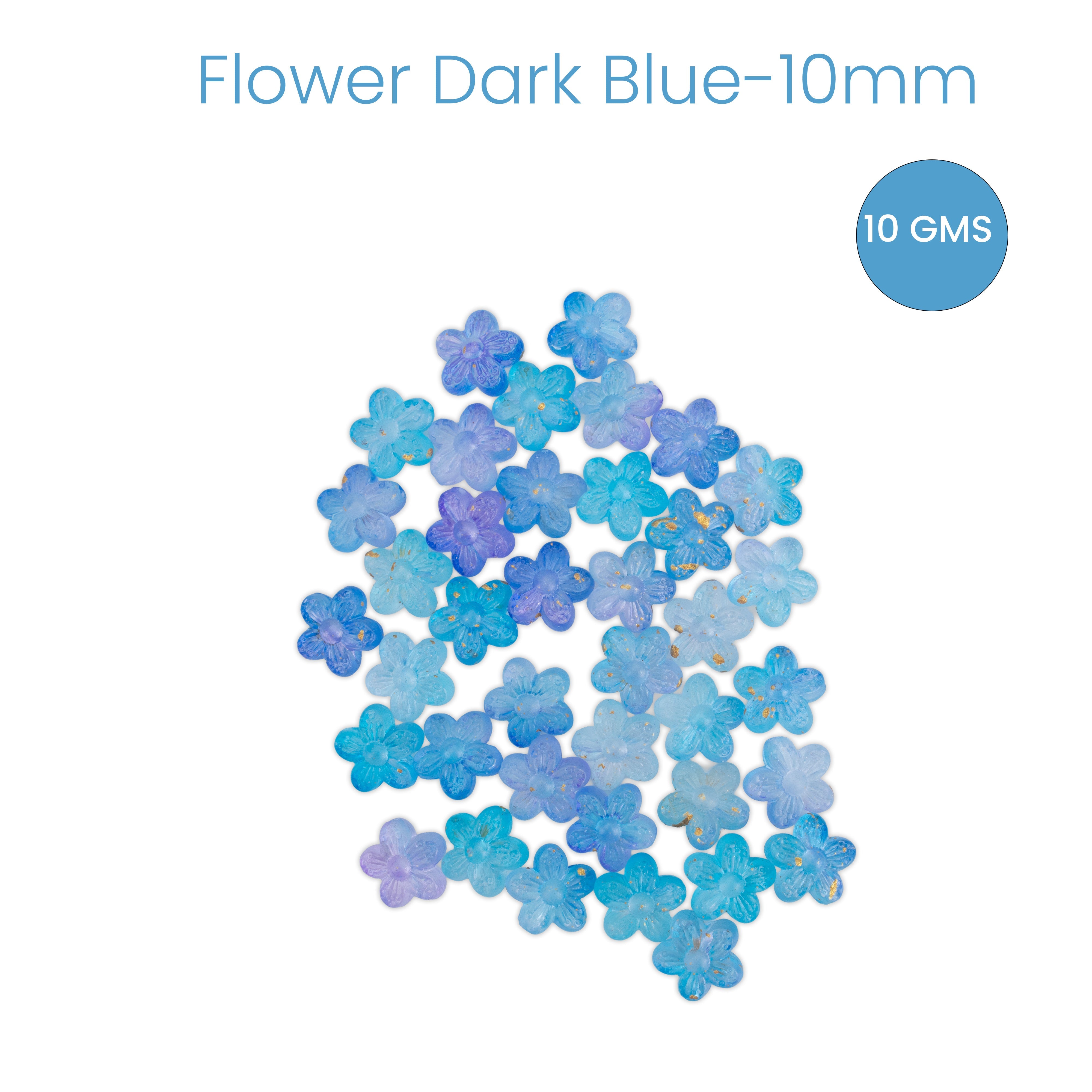 Acrylic Beads Flower Dark Blue 5mm 10gm PBHC IB