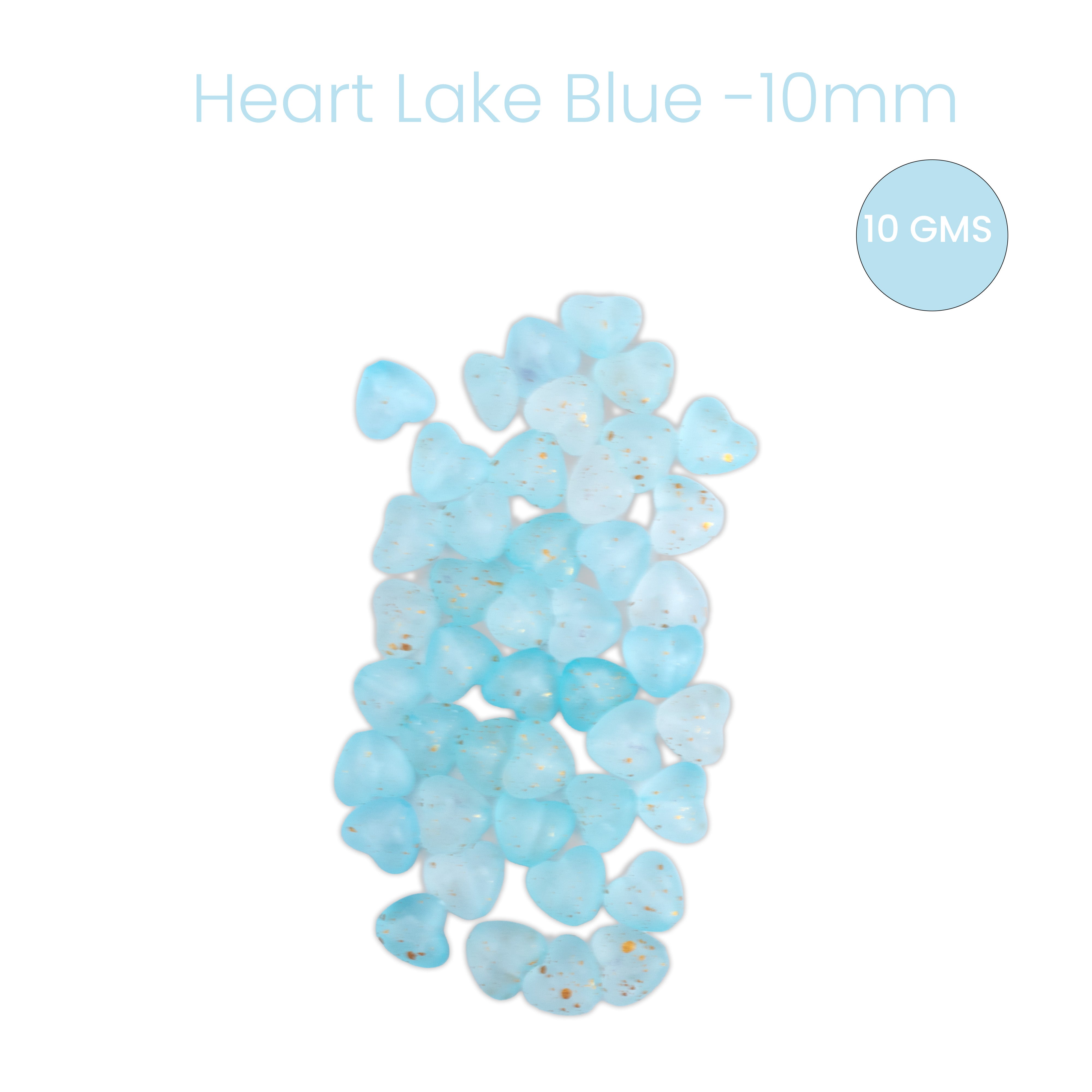 Acrylic Beads Heart Lake Blue 5mm 10gm PBHC IB