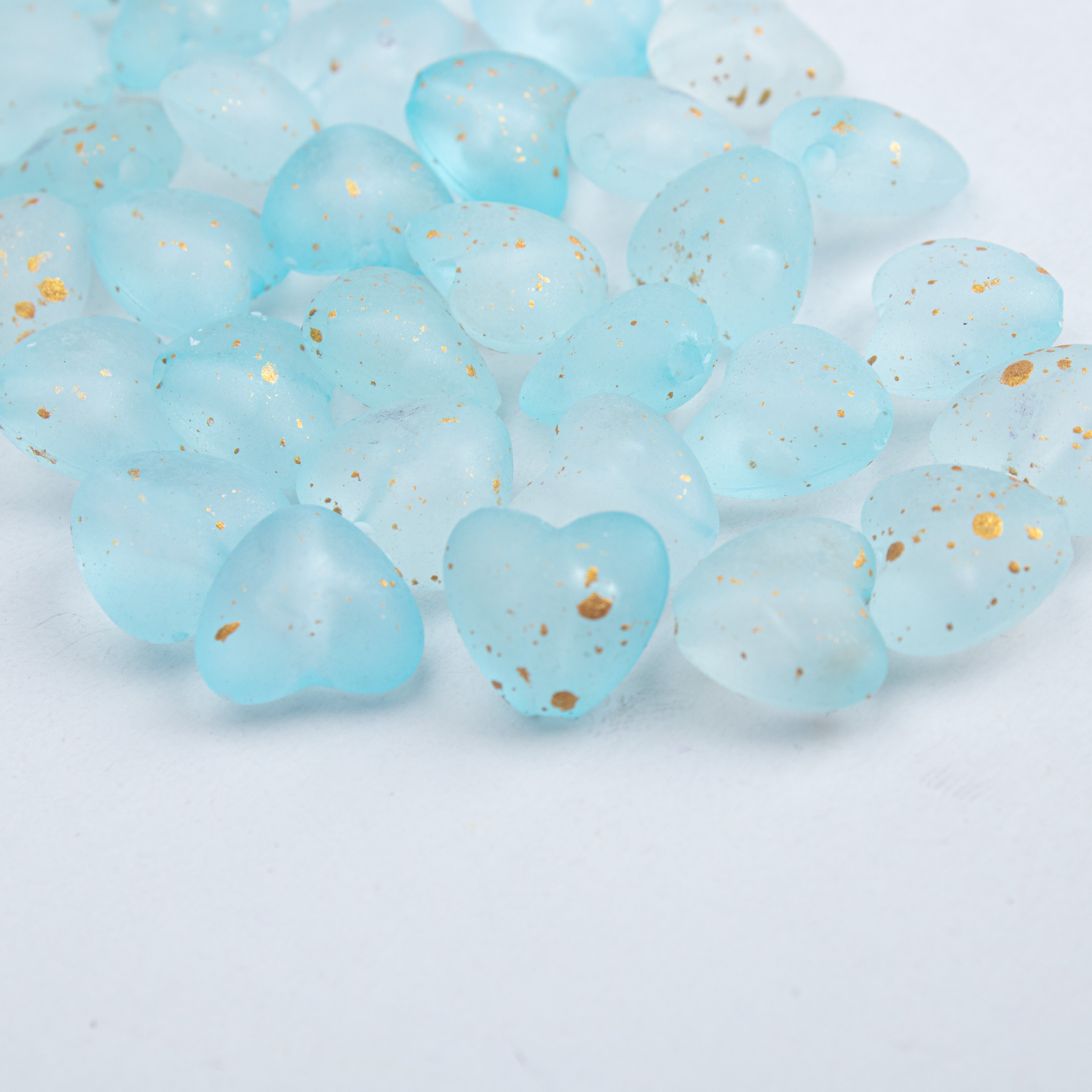 Acrylic Beads Heart Lake Blue 5mm 10gm PBHC IB
