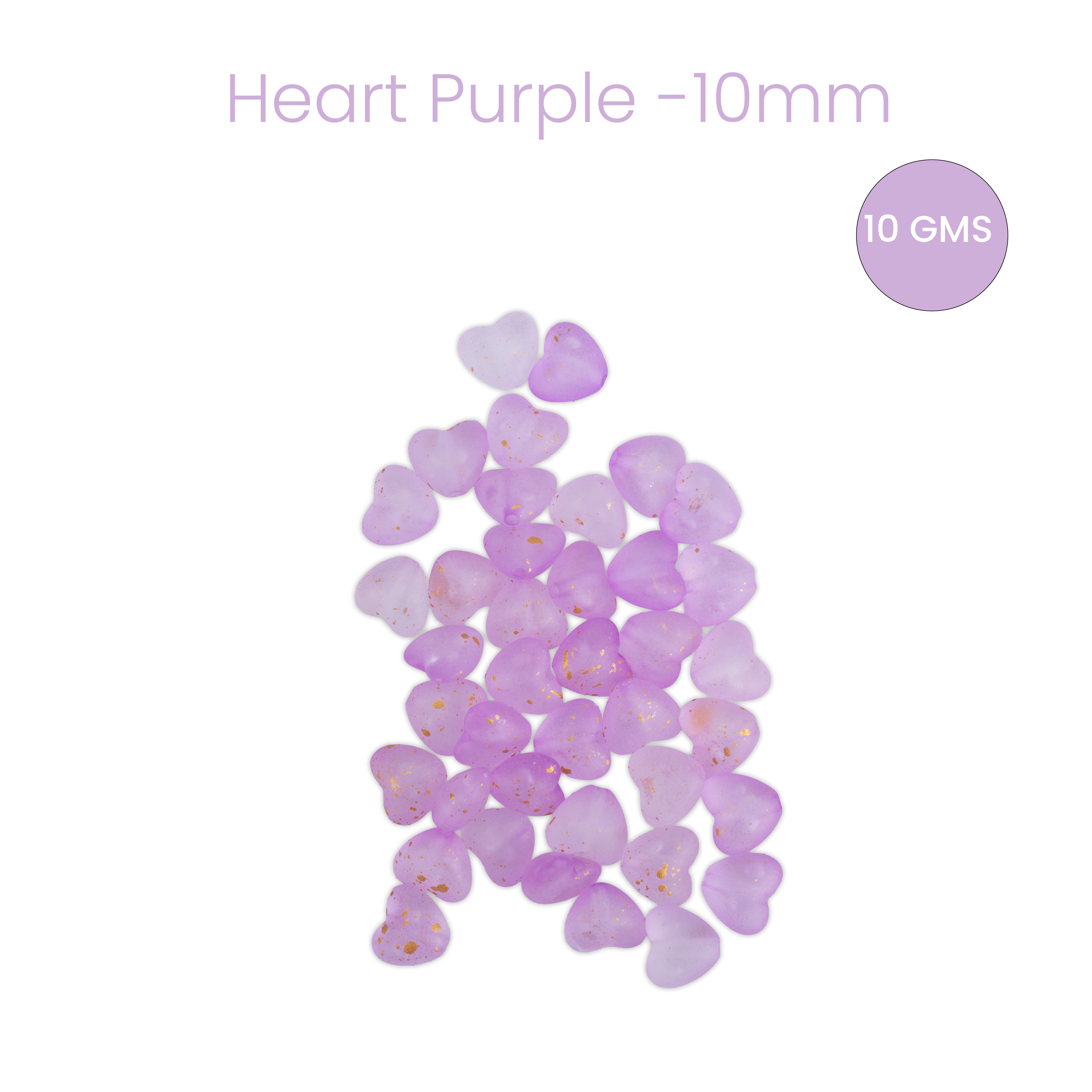 Acrylic Beads Heart Purple 5mm 10gm PBHC IB