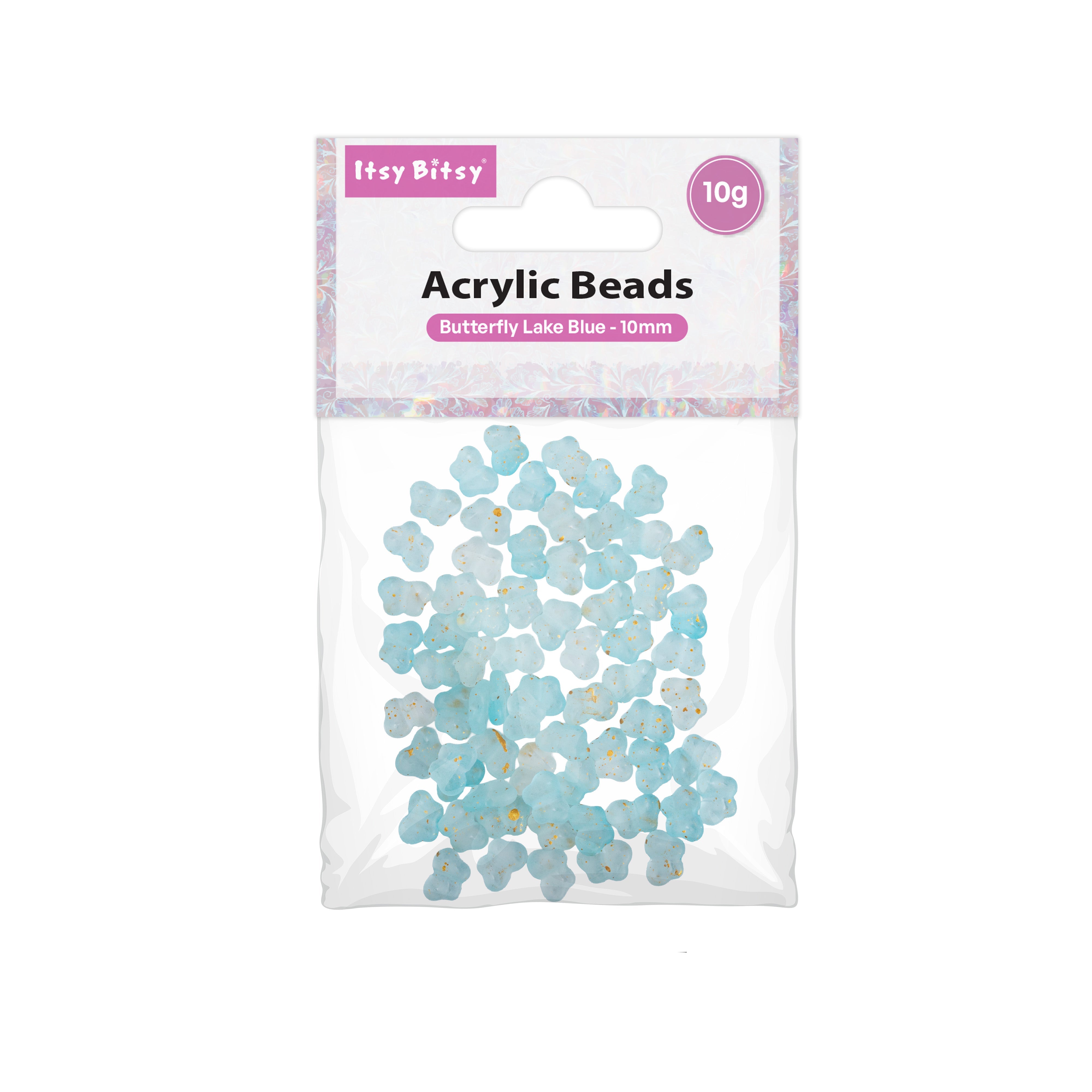 Acrylic Beads Butterfly Lake Blue 3mm 10gm PBHC IB