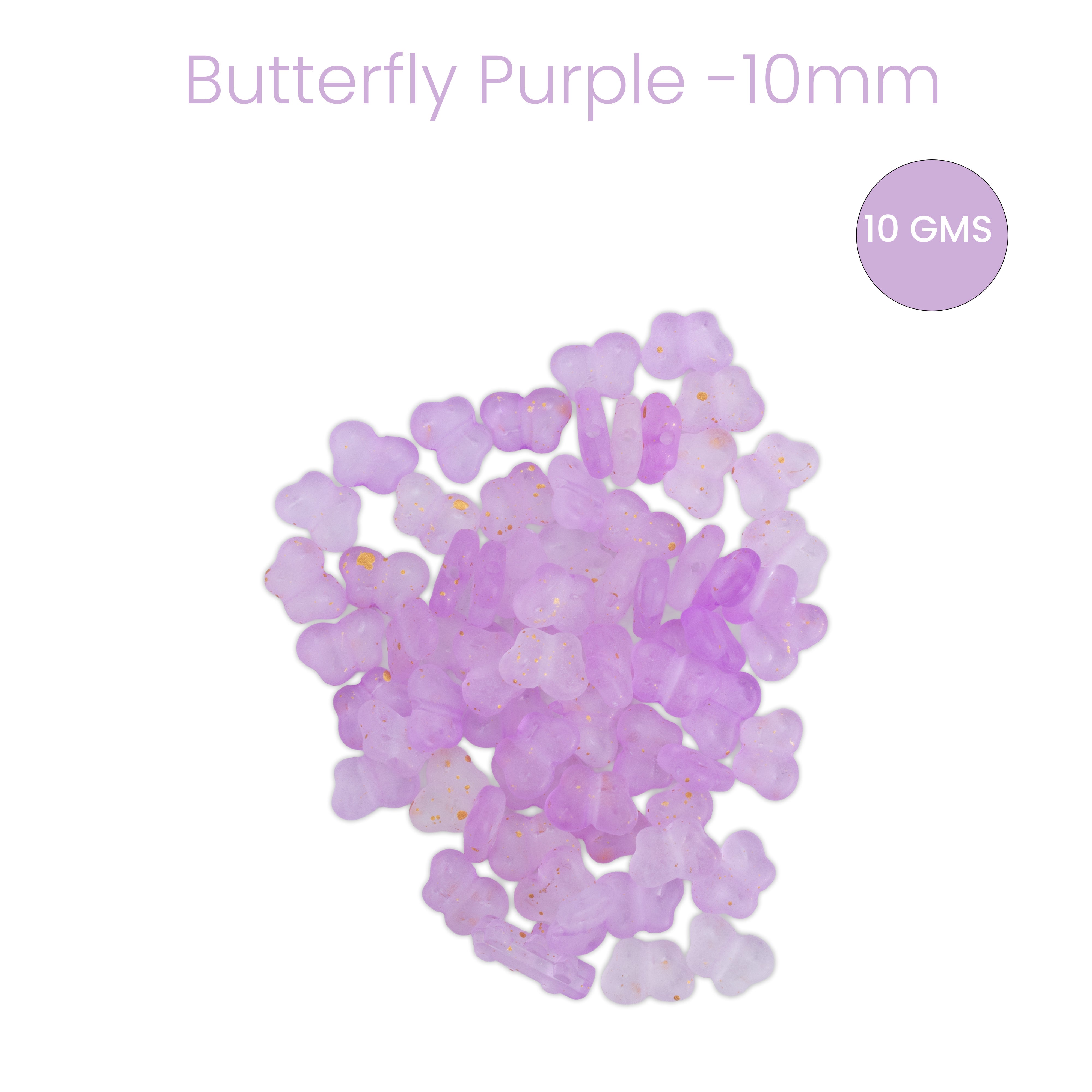 Acrylic Beads Butterfly Purple 3mm 10gm PBHC IB