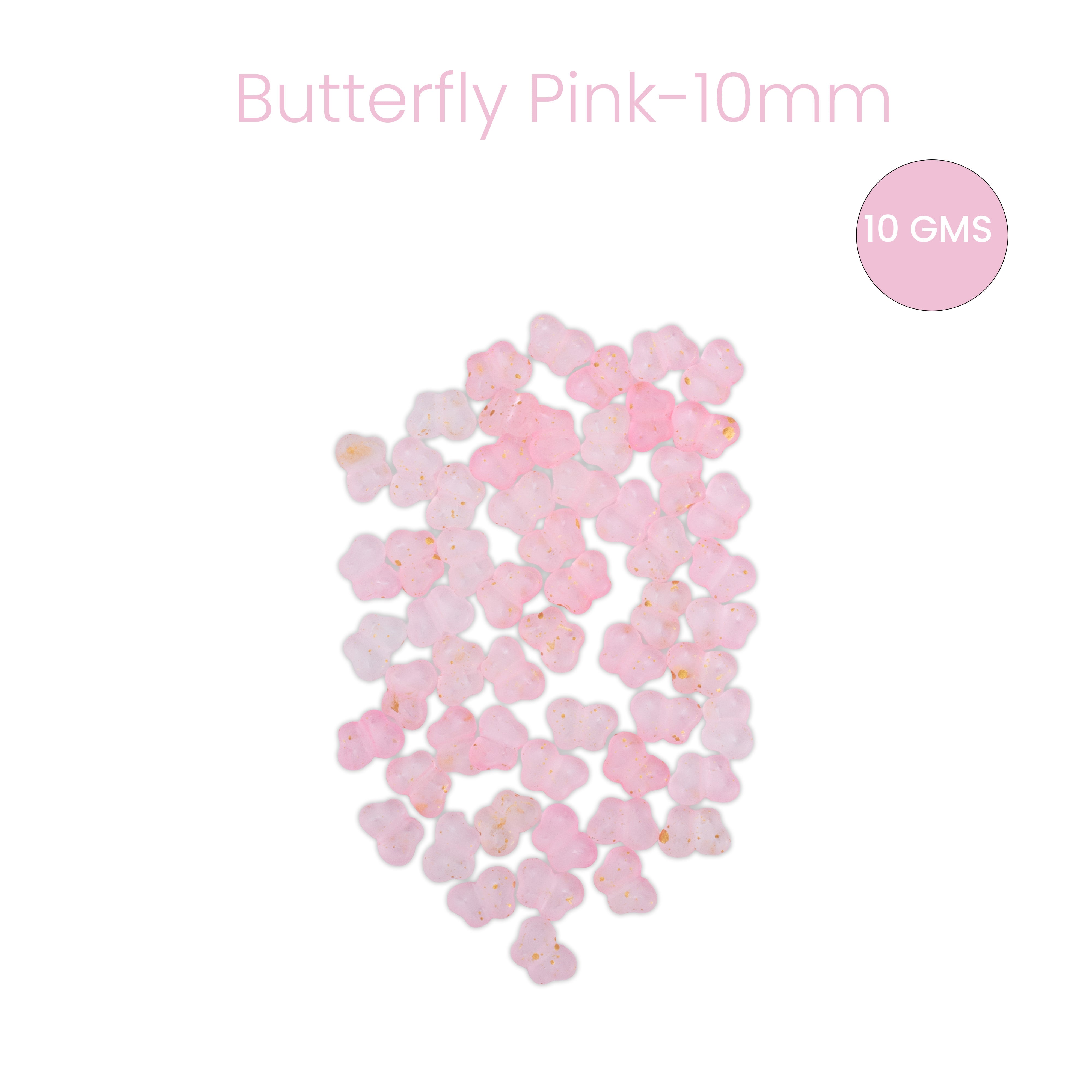 Acrylic Beads Butterfly Pink 3mm 10gm PBHC IB